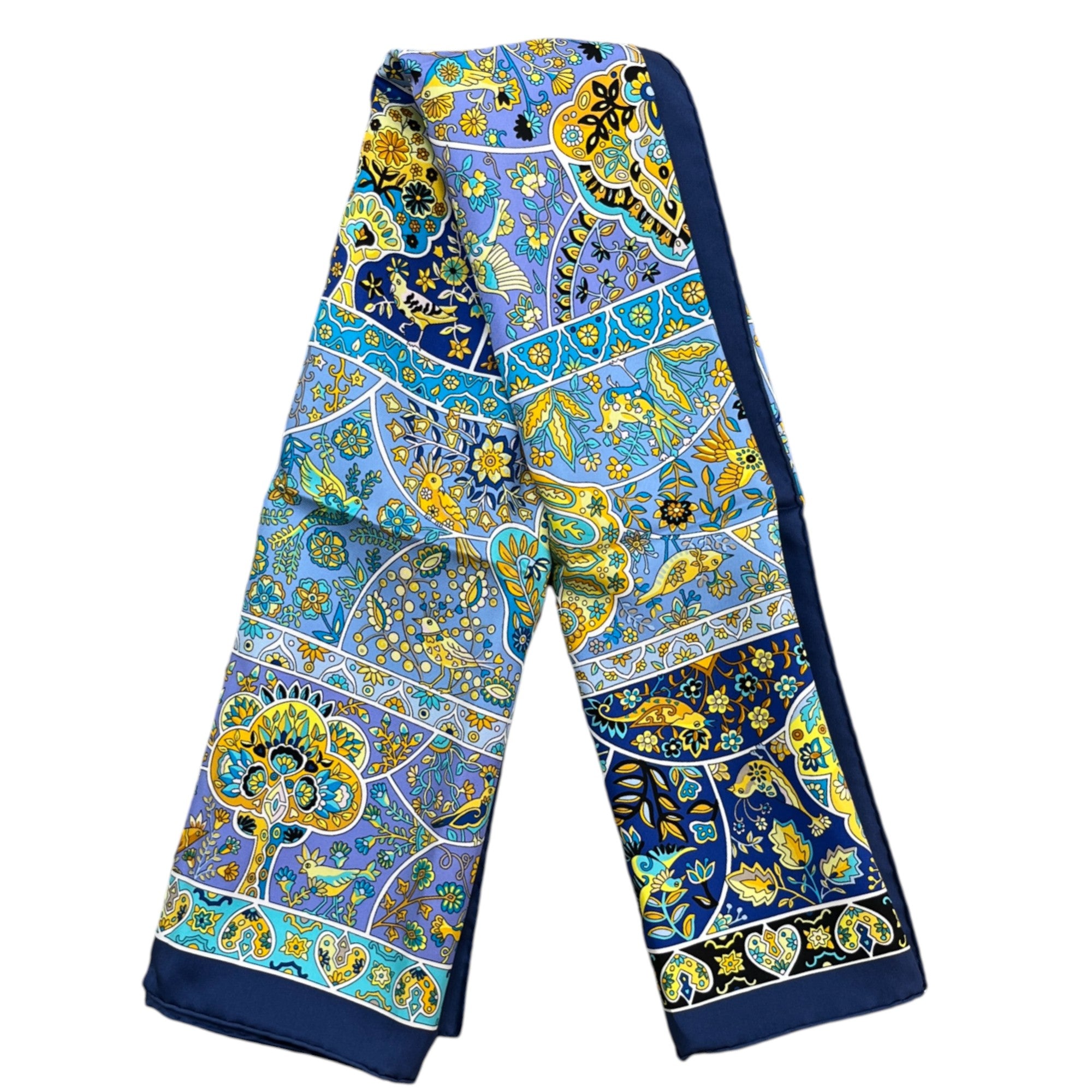 Women's Au Pays Des Oiseaux Fleurs Floral Scarf Blue