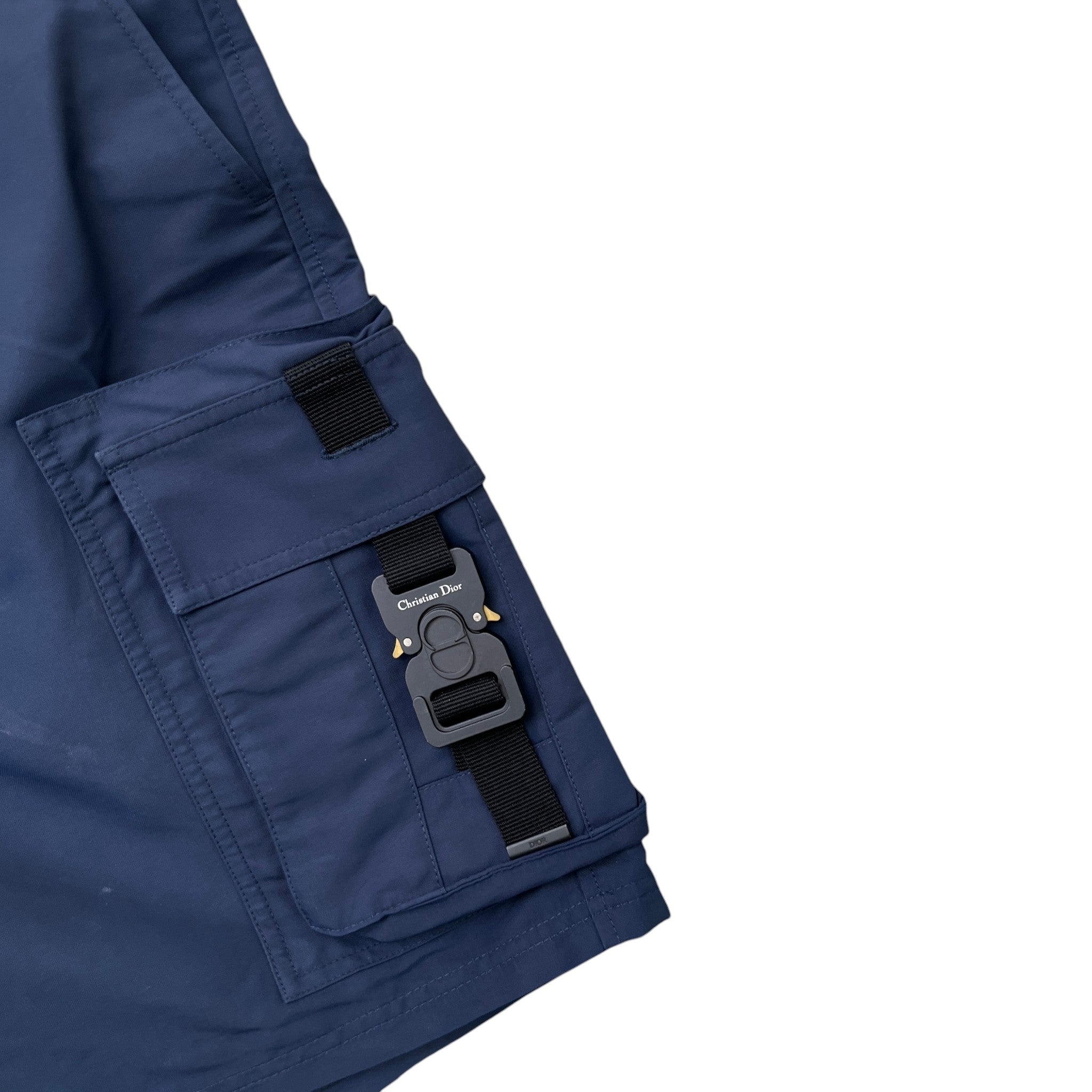 Men's Buckle Cargo Shorts Navy Size IT 50 / UK 34