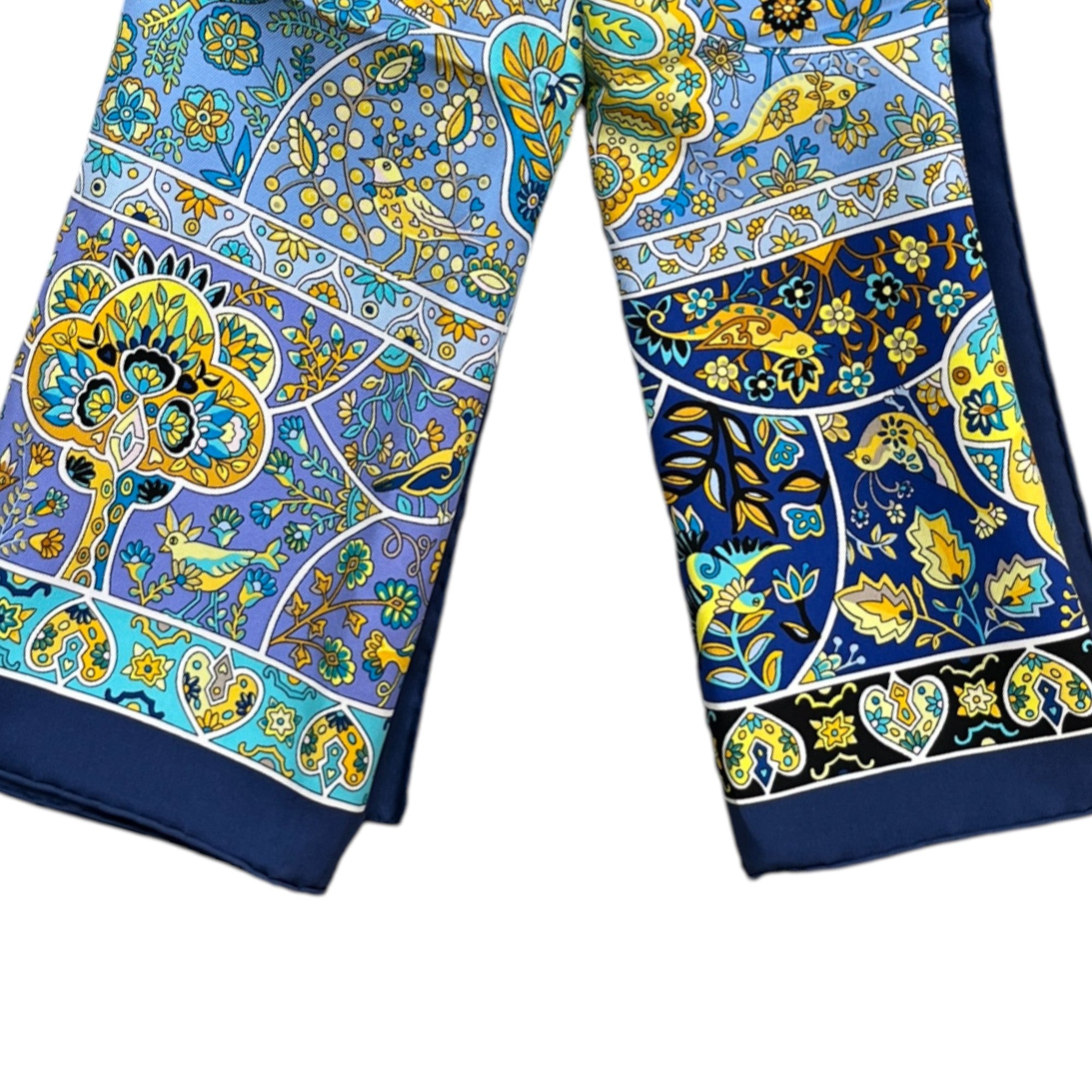 Women's Au Pays Des Oiseaux Fleurs Floral Scarf Blue