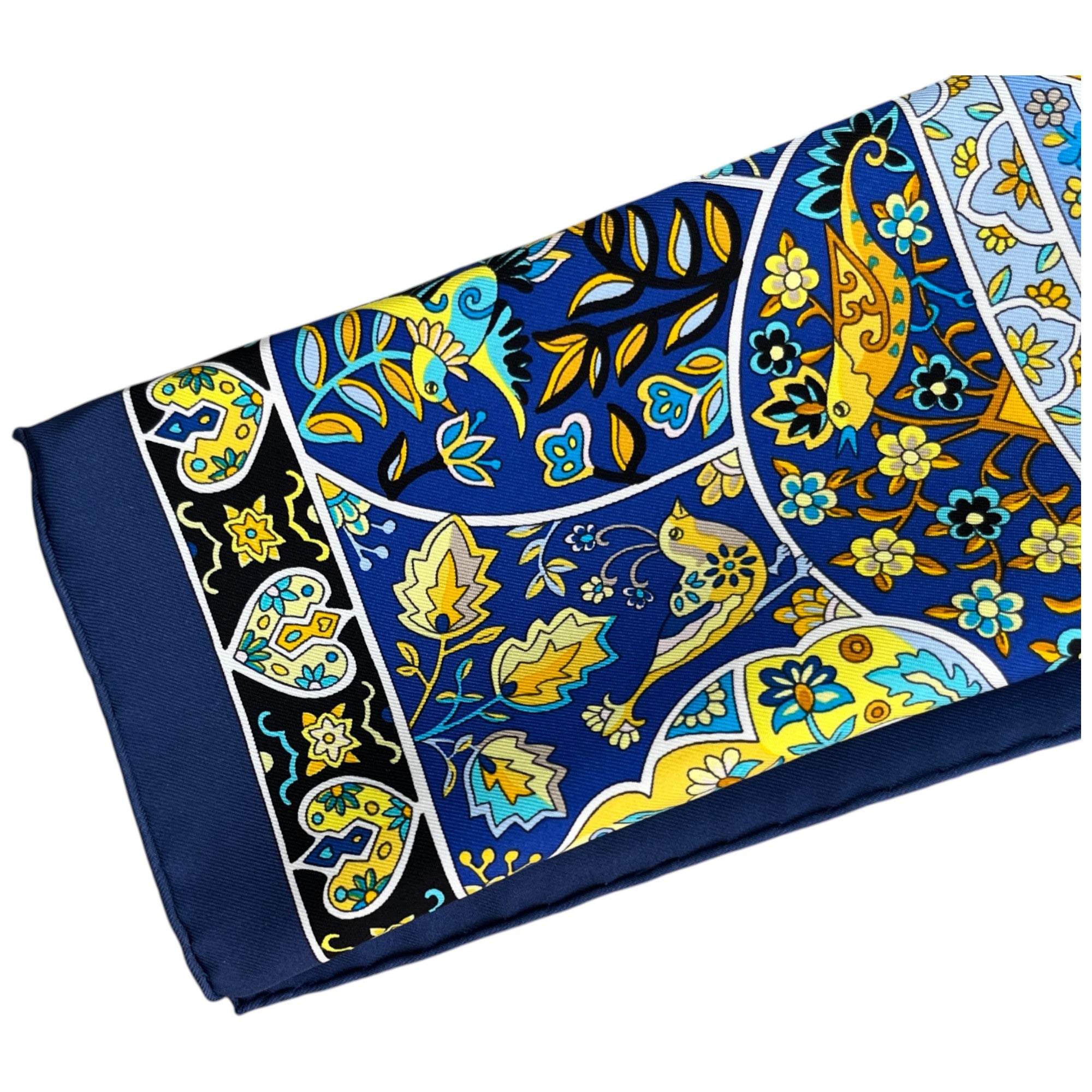 Women's Au Pays Des Oiseaux Fleurs Floral Scarf Blue
