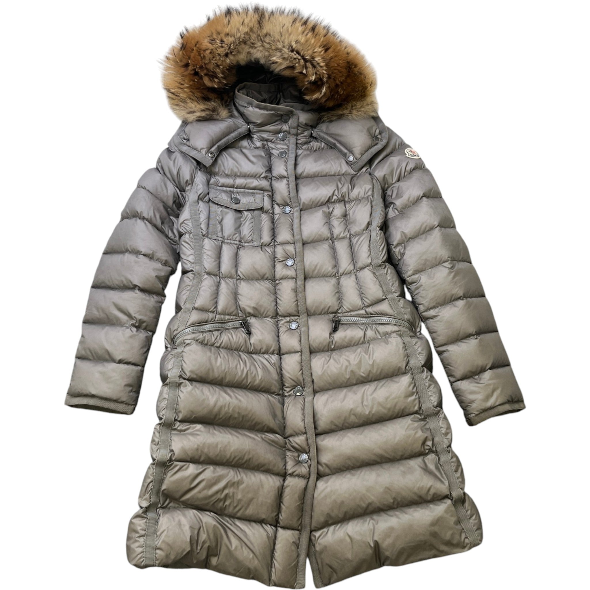 Women's Hermifur Long Down Jacket Grey Size 2 / UK 12
