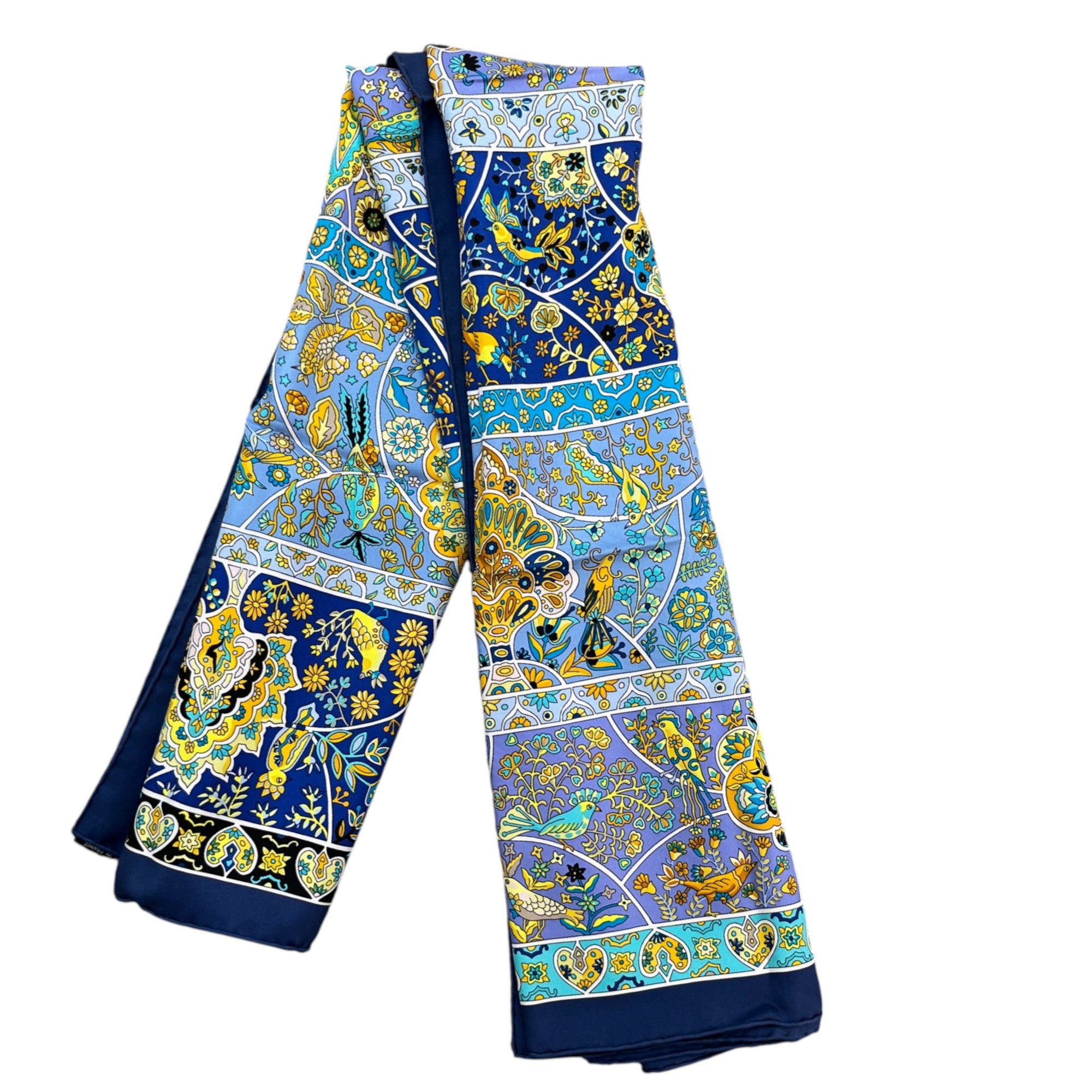 Women's Au Pays Des Oiseaux Fleurs Floral Scarf Blue