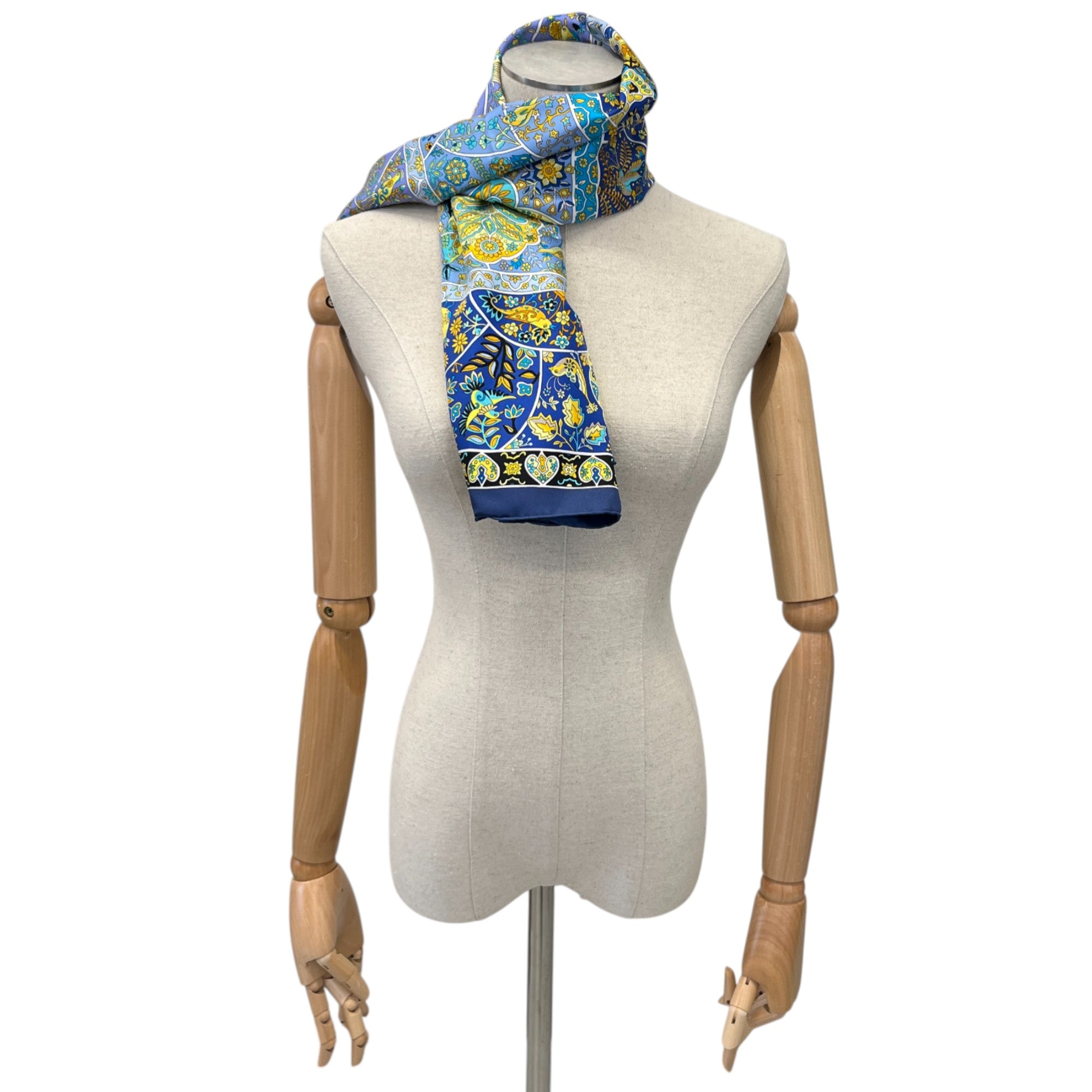 Women's Au Pays Des Oiseaux Fleurs Floral Scarf Blue