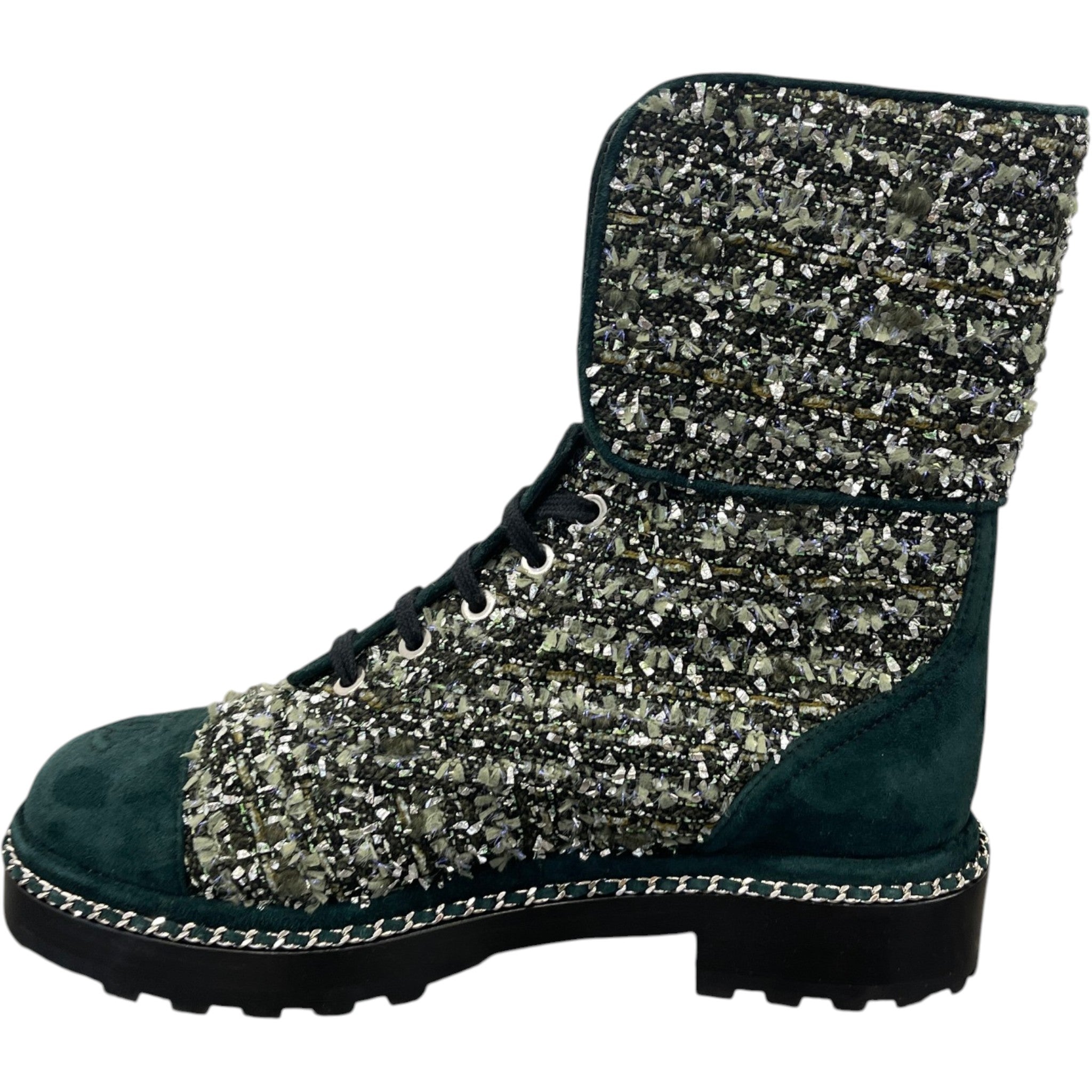 Women's Cc Logo Boots Green Size EU 37.5 / UK 4.5