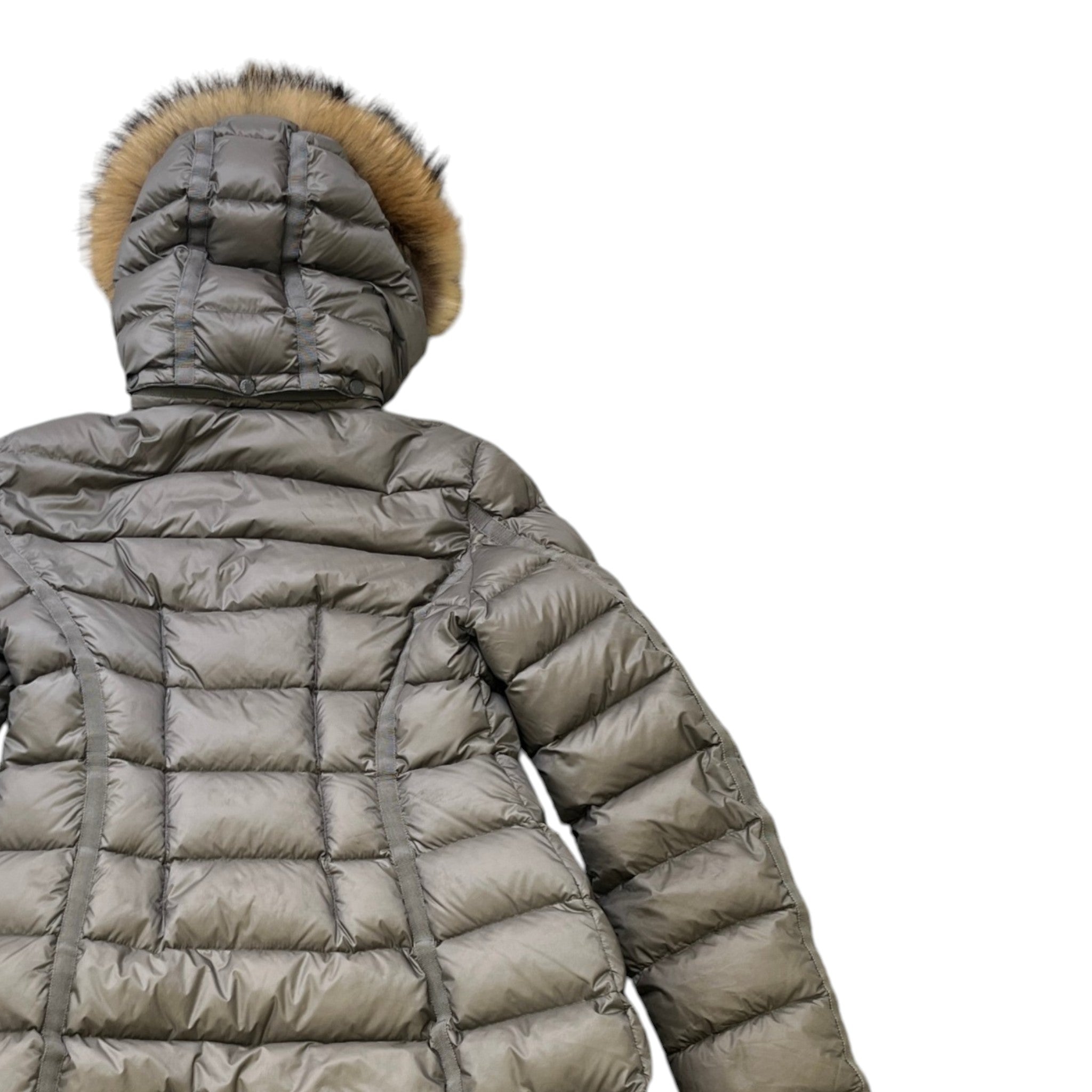 Women's Hermifur Long Down Jacket Grey Size 2 / UK 12
