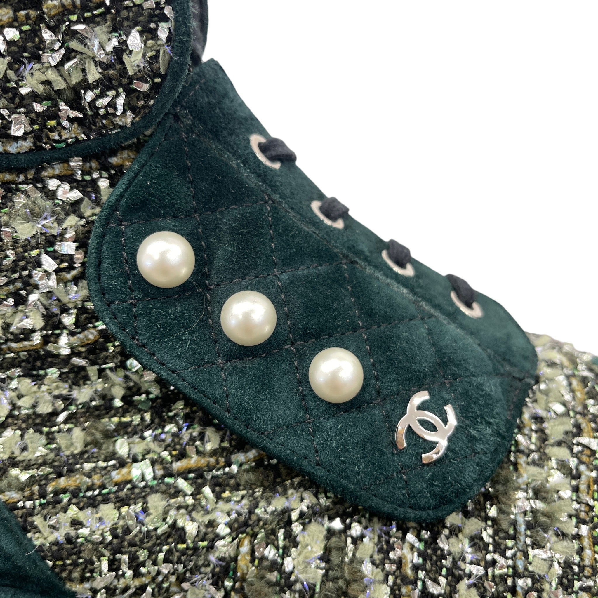 Women's Cc Logo Boots Green Size EU 37.5 / UK 4.5