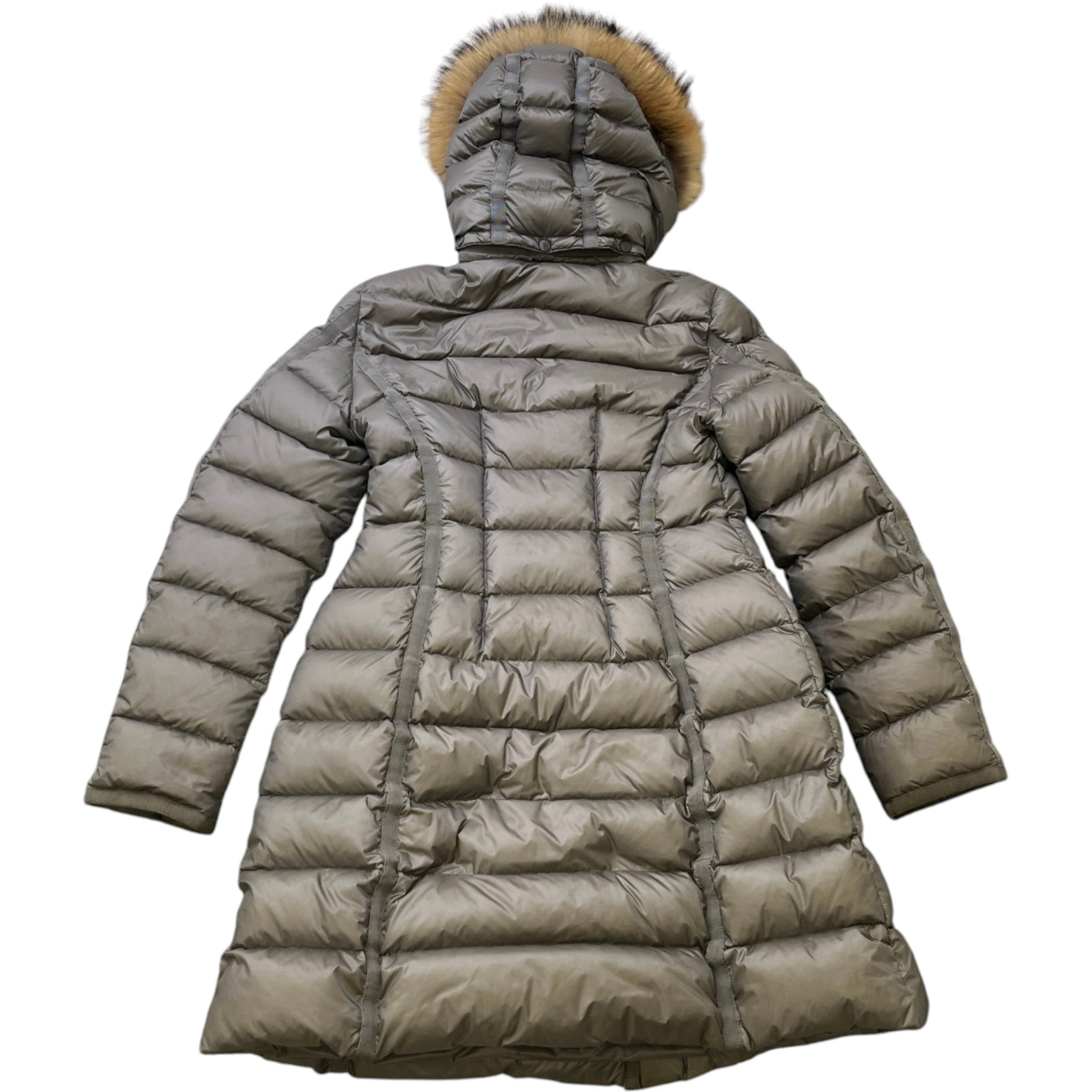 Women's Hermifur Long Down Jacket Grey Size 2 / UK 12