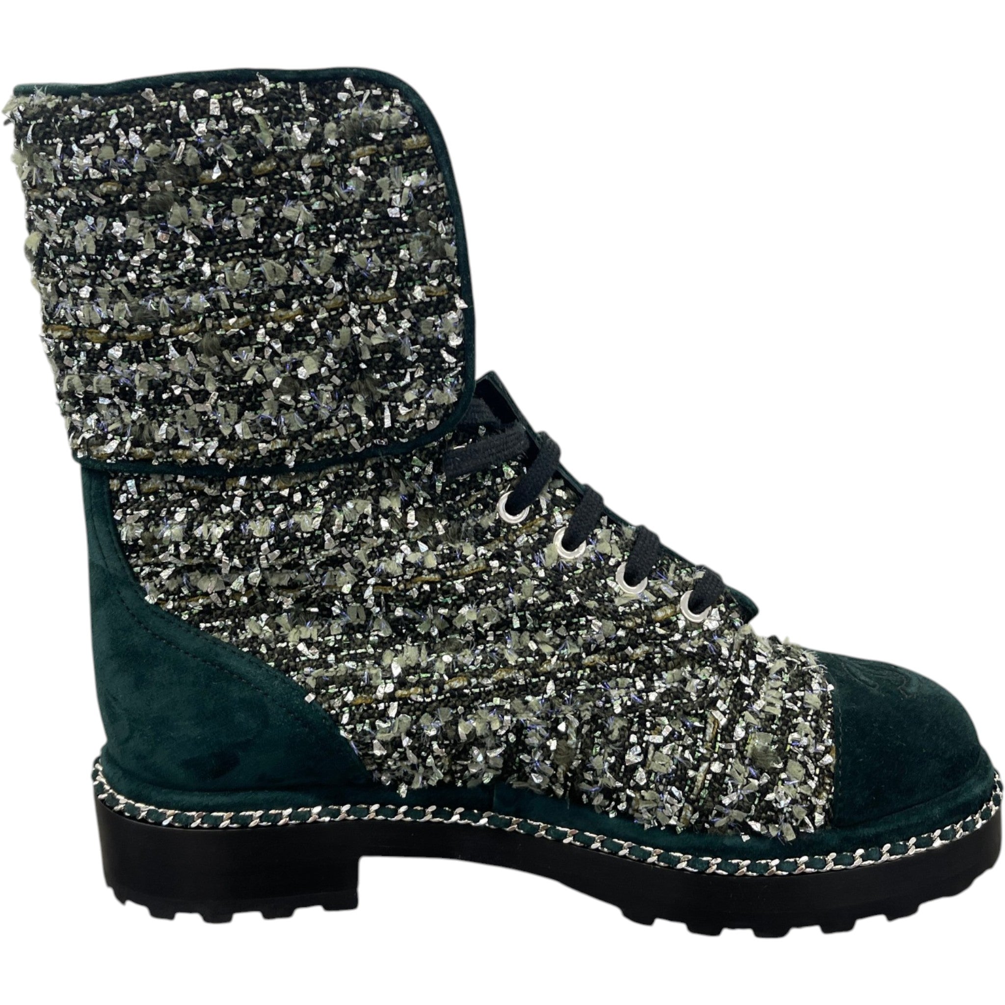 Women's Cc Logo Boots Green Size EU 37.5 / UK 4.5