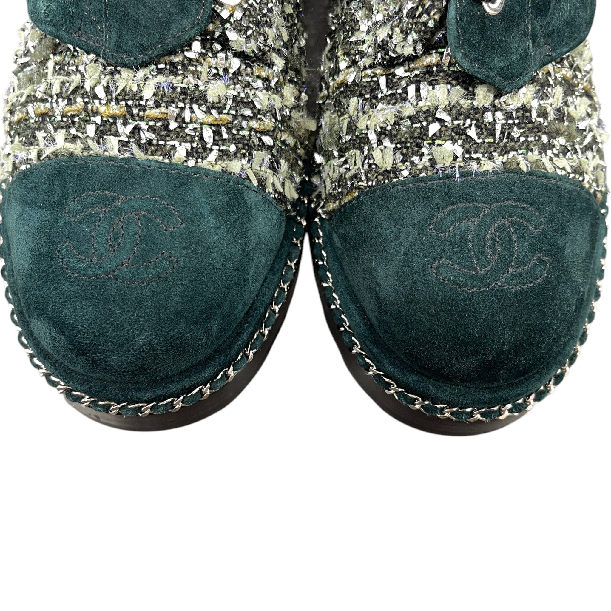 Women's Cc Logo Boots Green Size EU 37.5 / UK 4.5