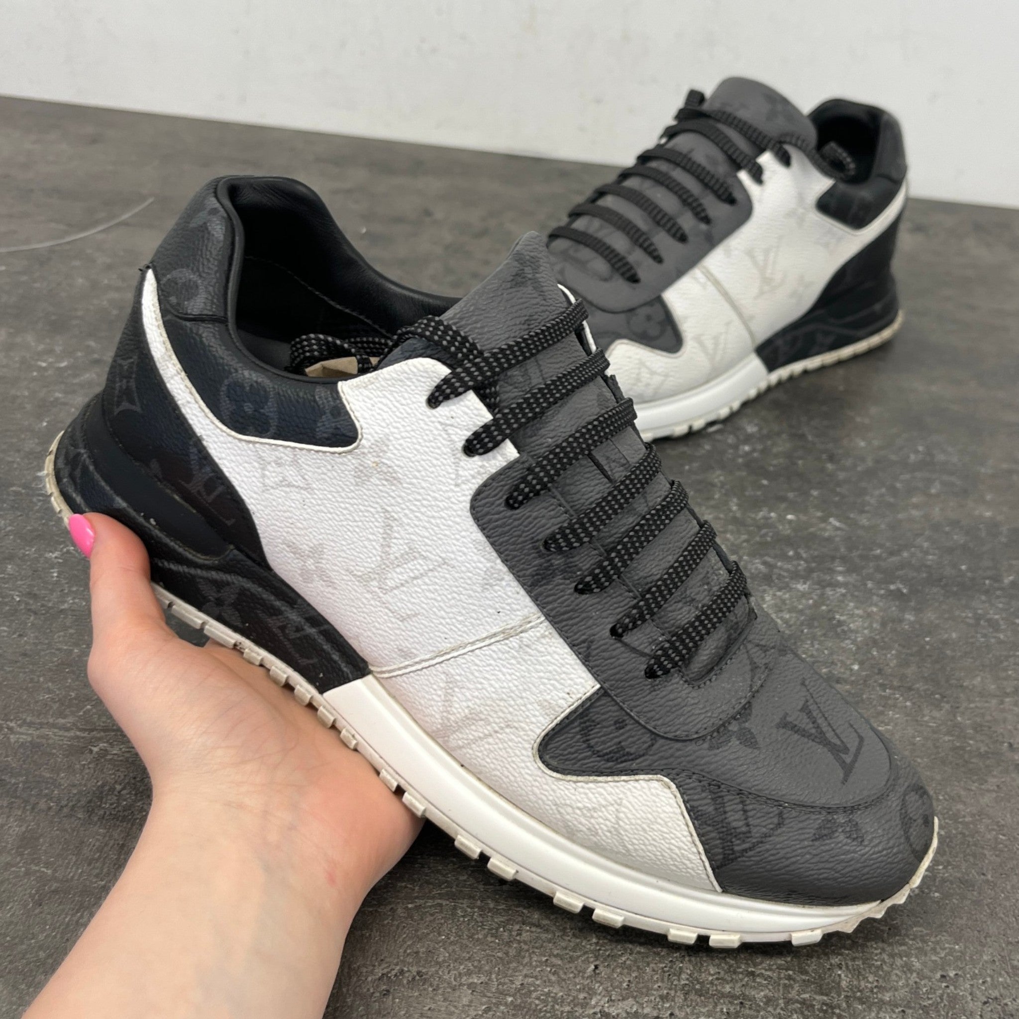 Men's Triple Monogram Run Away Low Trainers Black Size EU 39.5 / UK 5.5