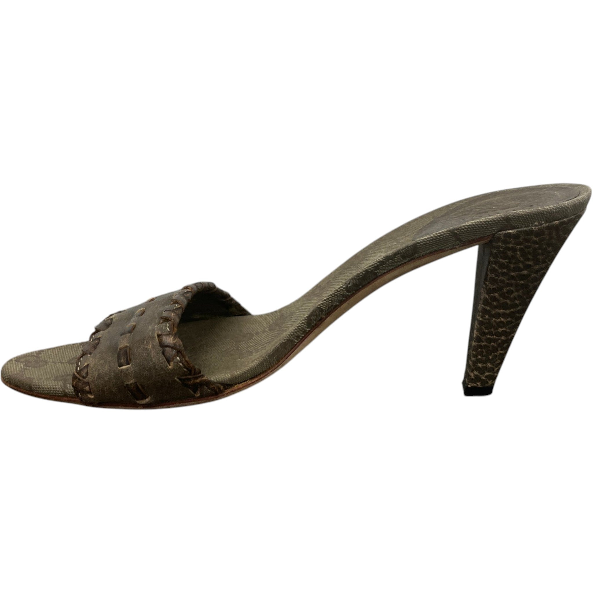 Women's Woven Leather Heels Beige Size EU 40 / UK 7