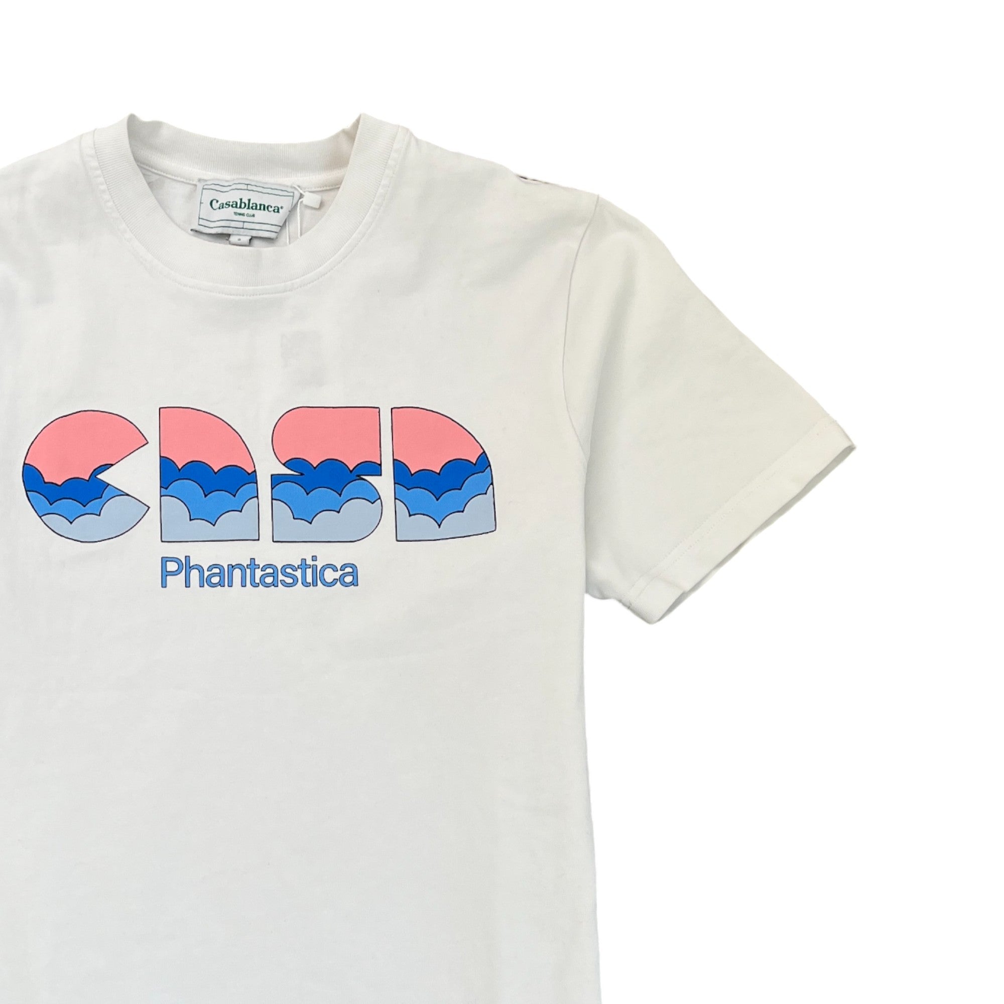 Men's Clouds Short Sleeve Shirt White Size S