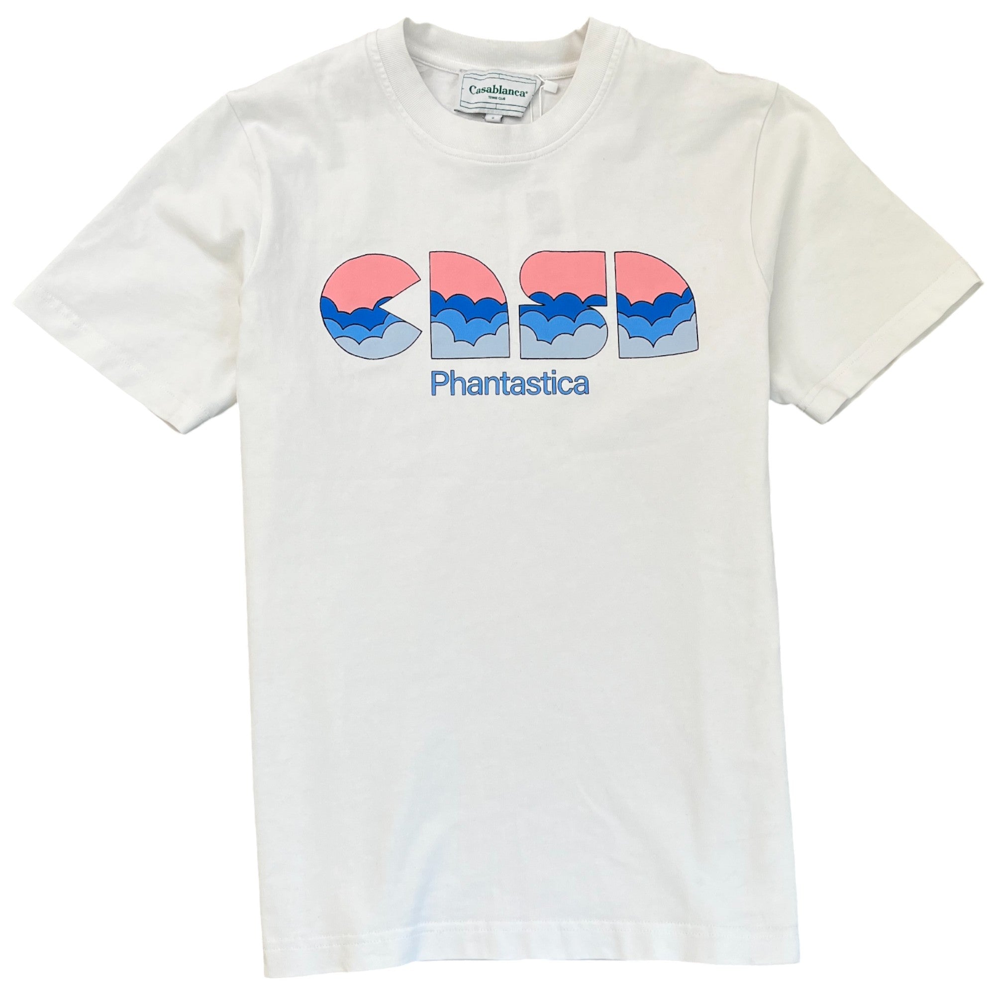 Men's Clouds Short Sleeve Shirt White Size S