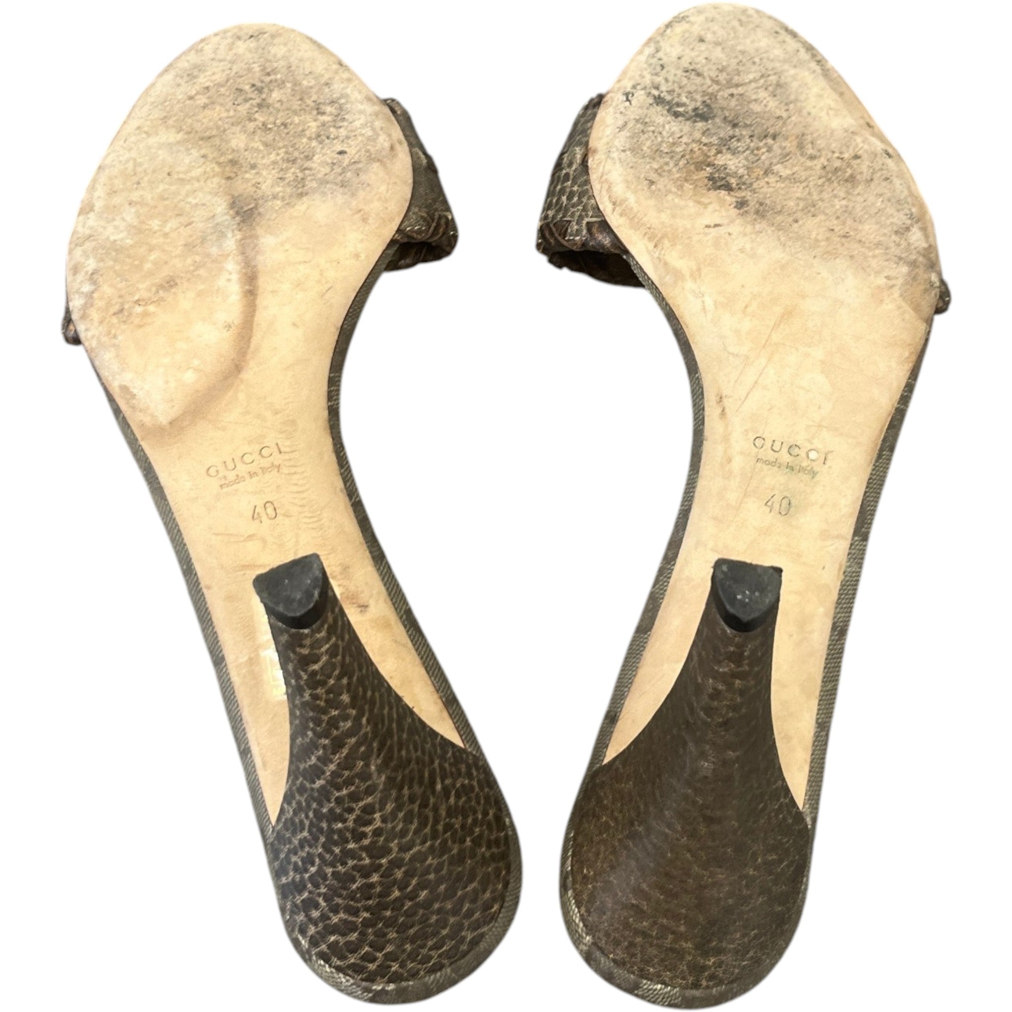 Women's Woven Leather Heels Beige Size EU 40 / UK 7