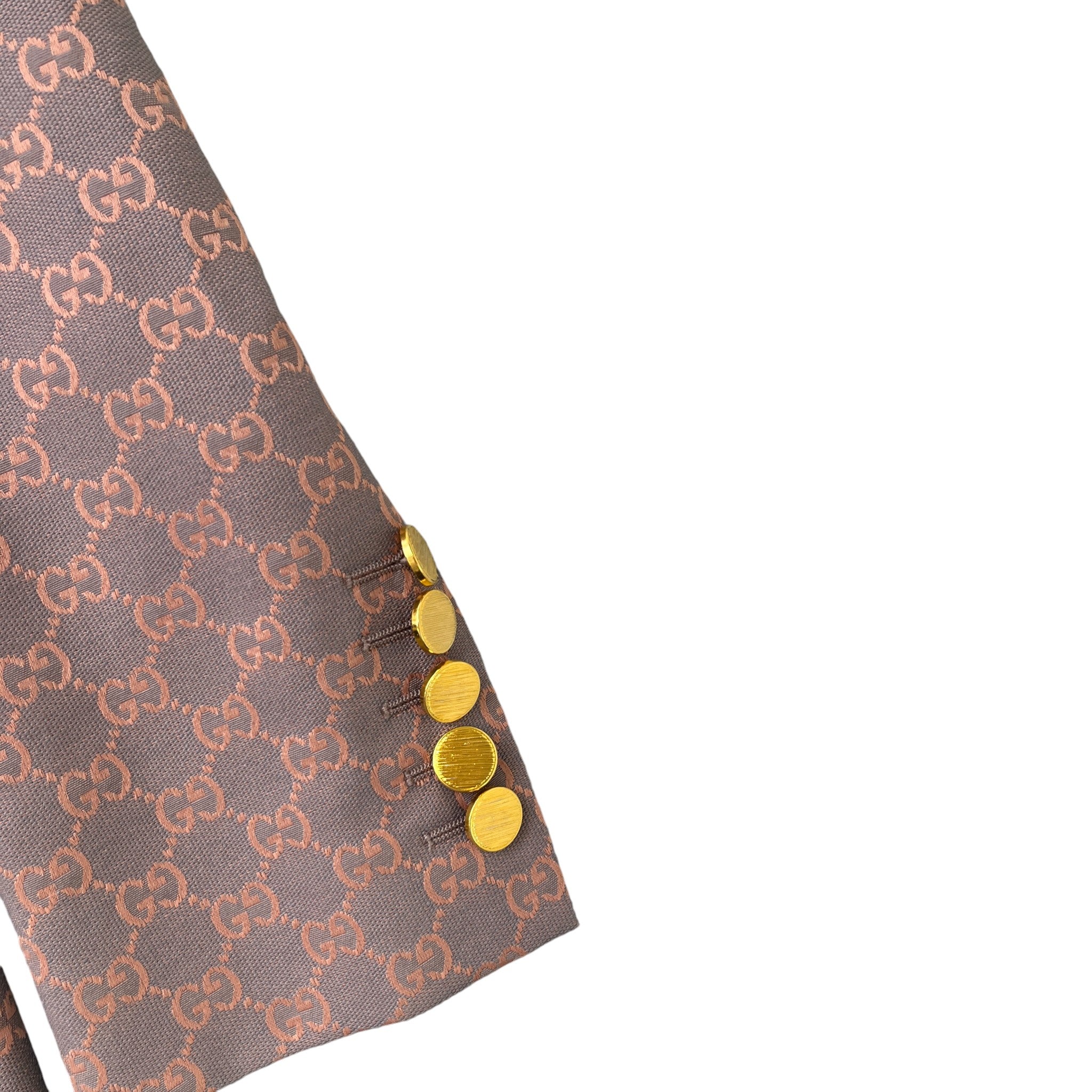 Women's Gg Jacquard Double Breasted Blazer Jacket Pink Size IT 40 / UK 8