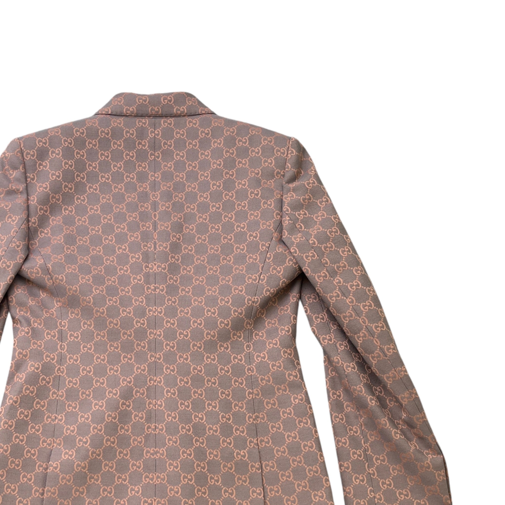 Women's Gg Jacquard Double Breasted Blazer Jacket Pink Size IT 40 / UK 8