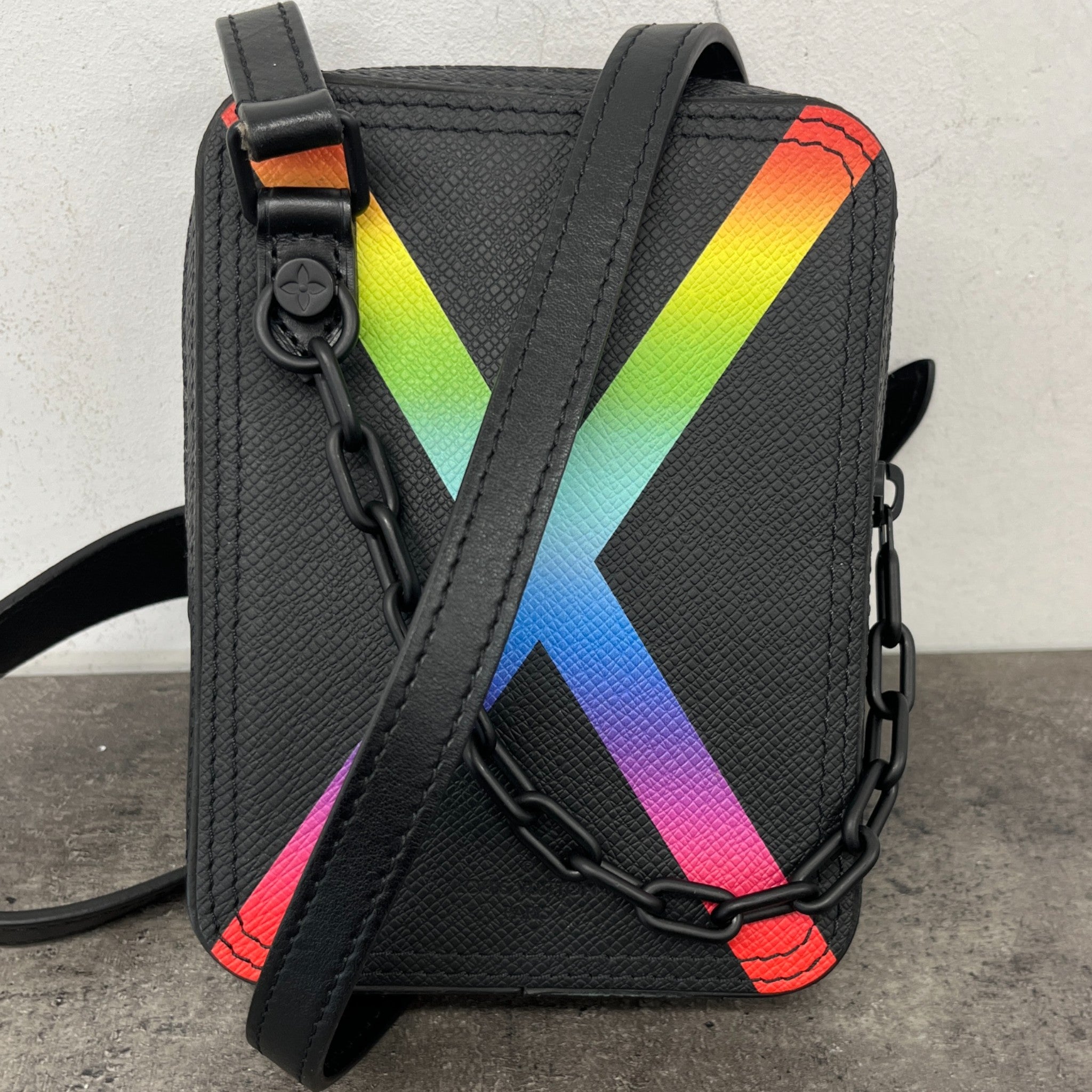 Men's Danube Rainbow Messenger Bag Black
