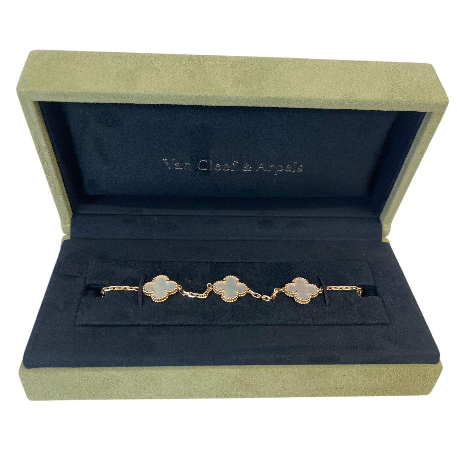 Men's Vintage Alhambra 18 Ct Gold And Mother-Of-Pearl Bracelet Gold