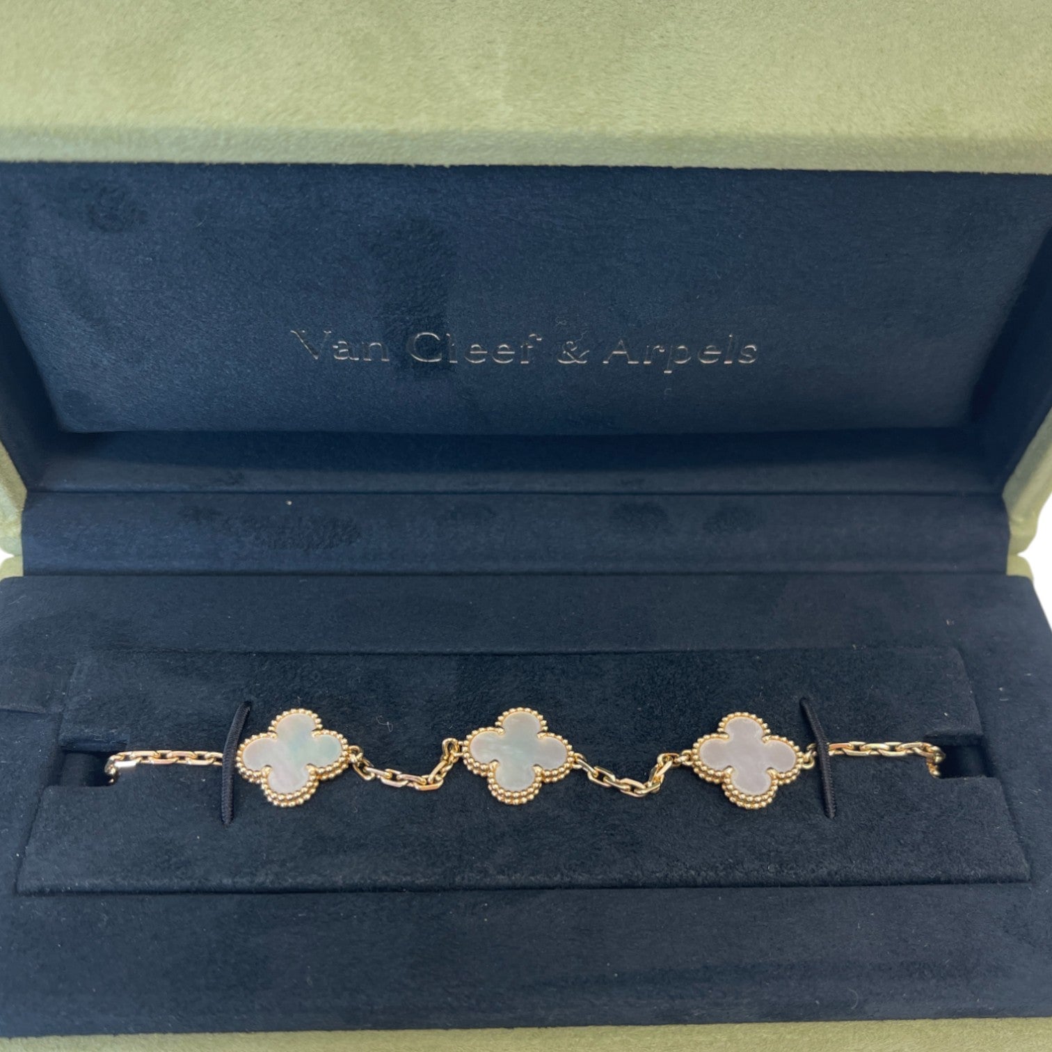 Men's Vintage Alhambra 18 Ct Gold And Mother-Of-Pearl Bracelet Gold