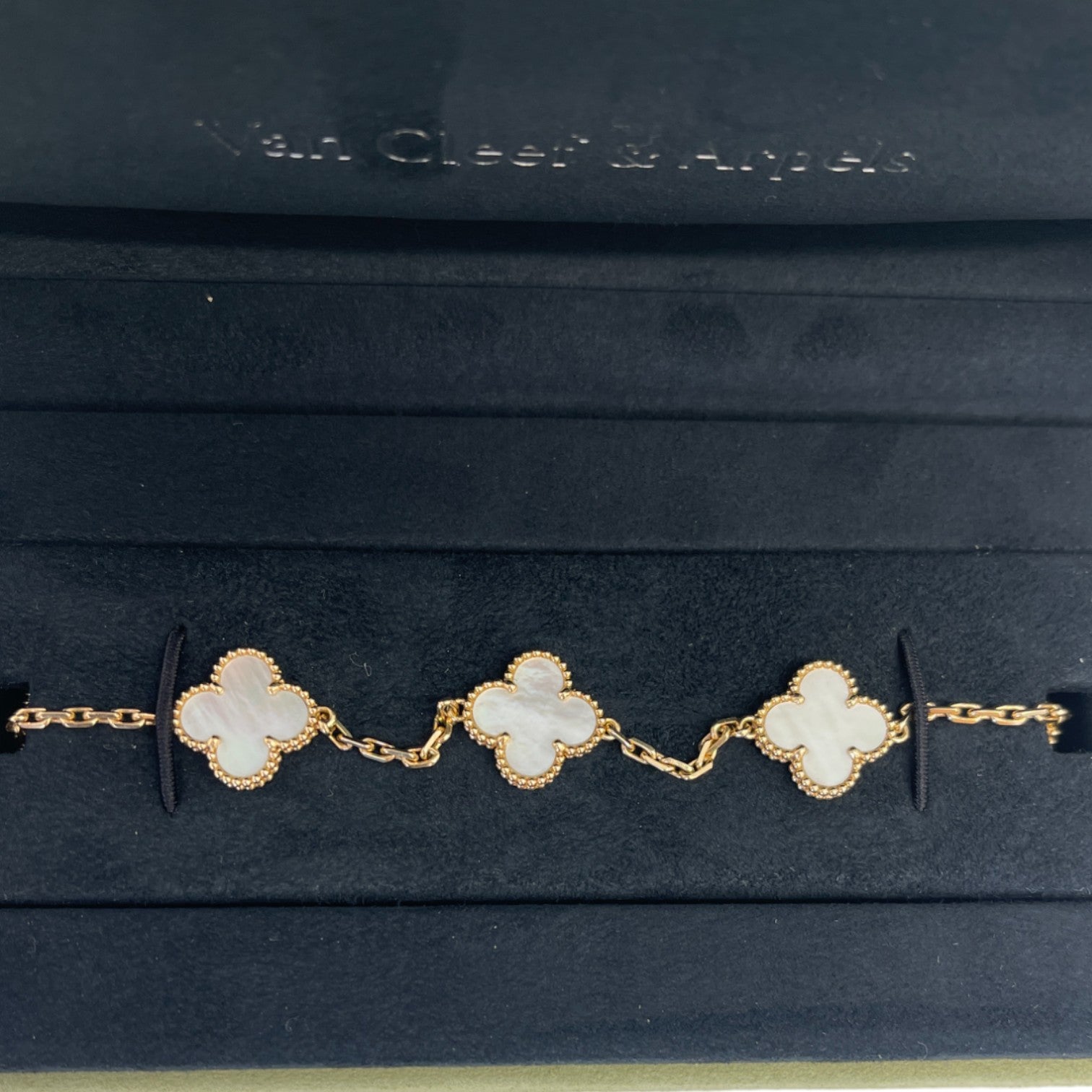 Men's Vintage Alhambra 18 Ct Gold And Mother-Of-Pearl Bracelet Gold