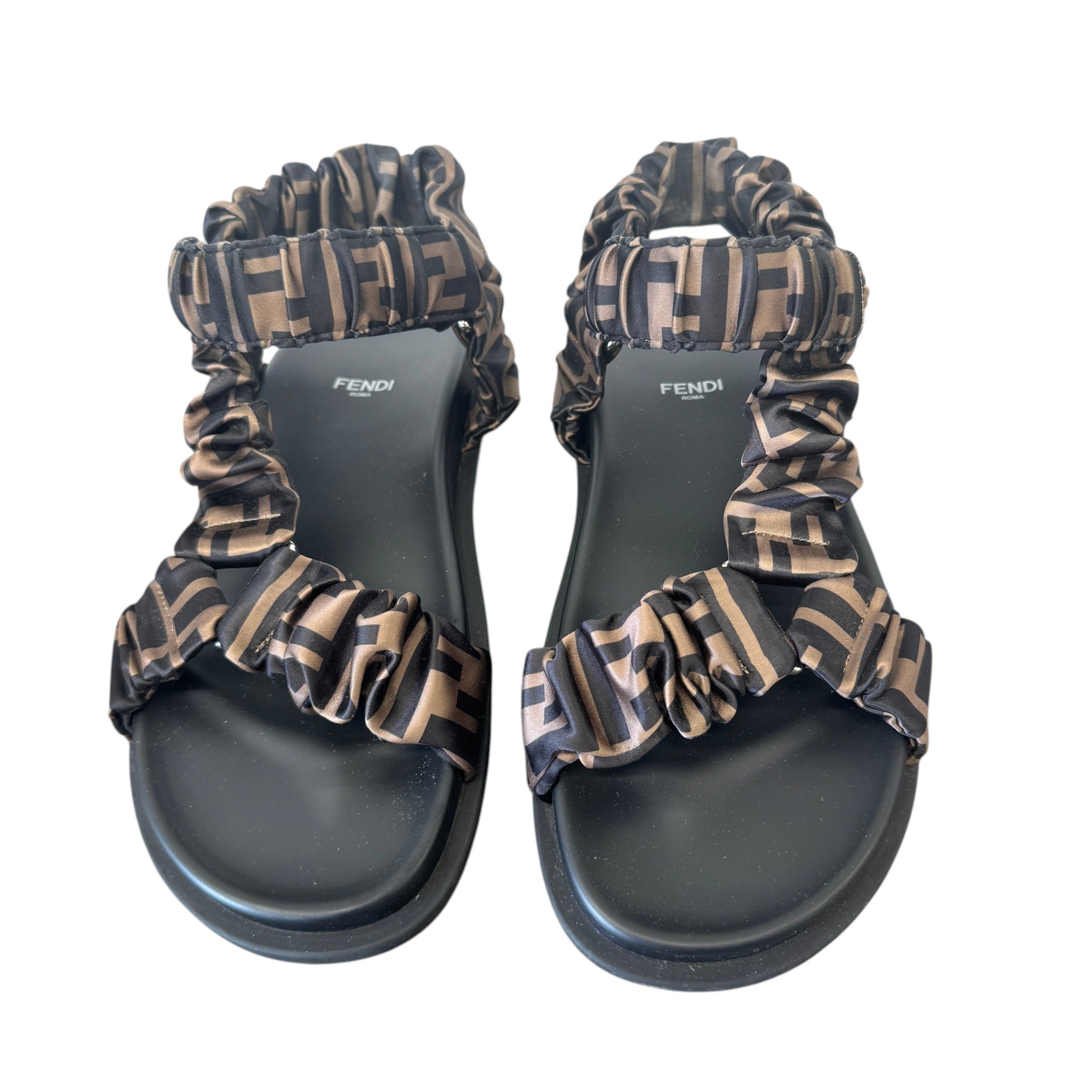 Women's Feel Brown Satin Sandals Brown Size EU 38 / UK 5