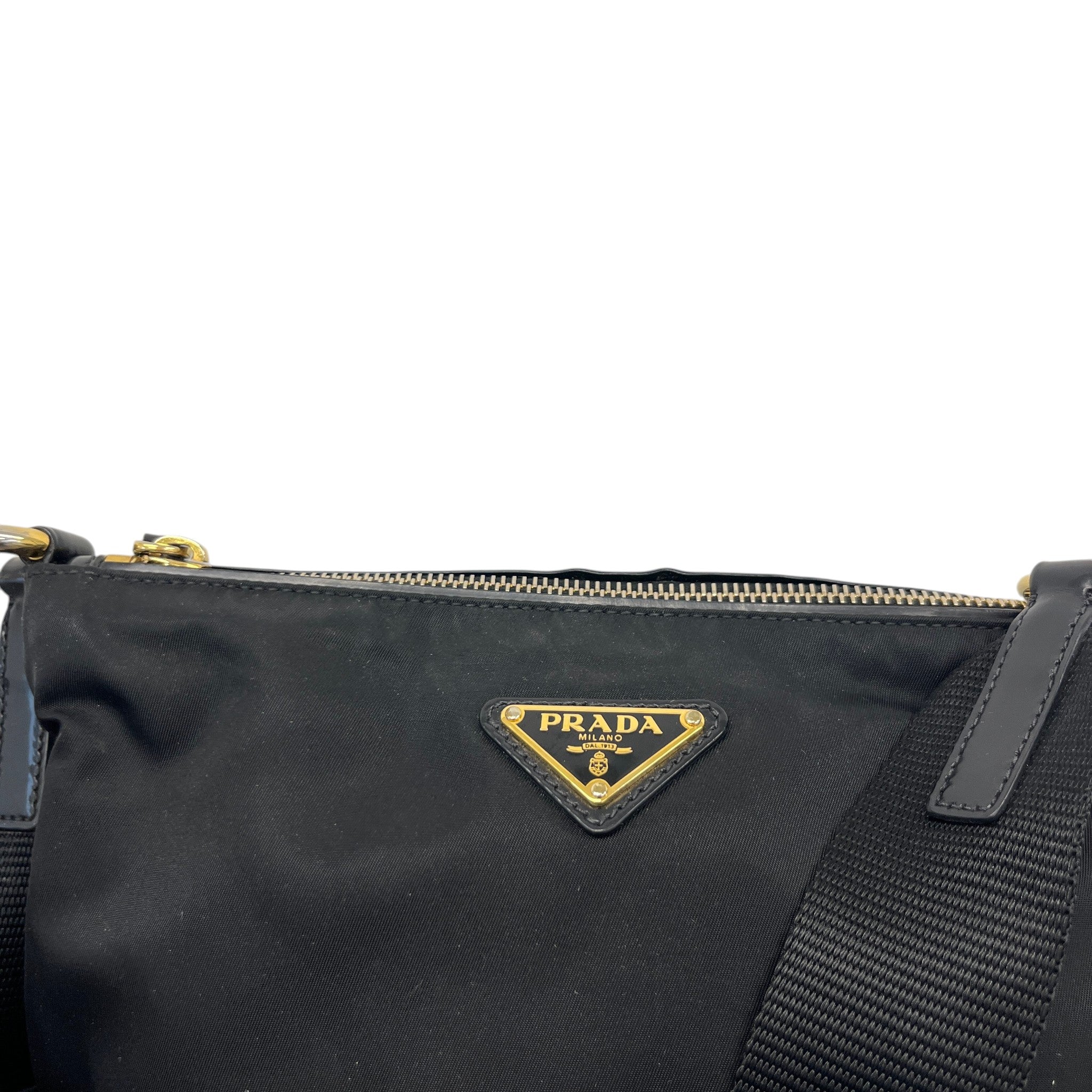 Women's Vitello Trimmed Tessuto Crossbody Bag Black