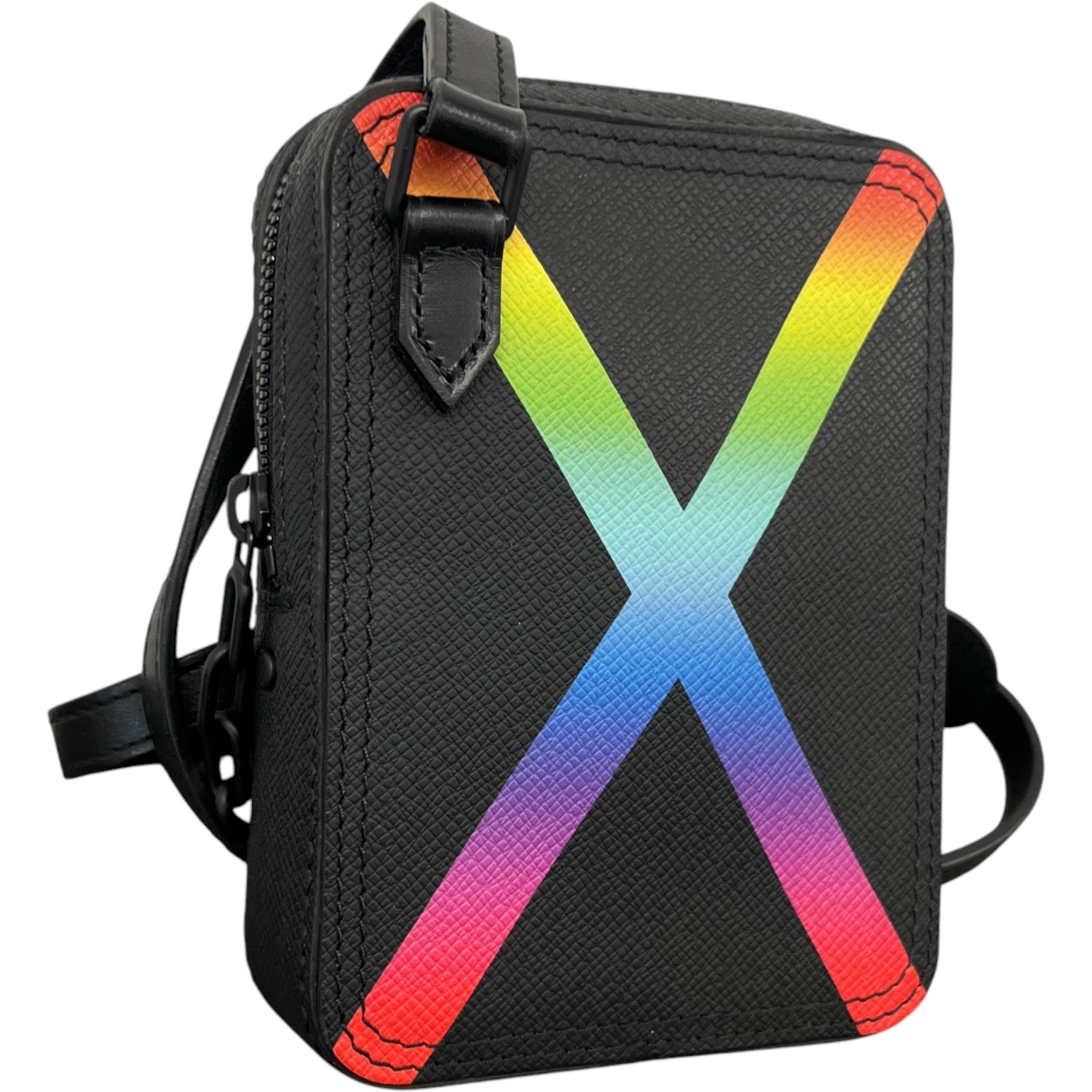 Men's Danube Rainbow Messenger Bag Black