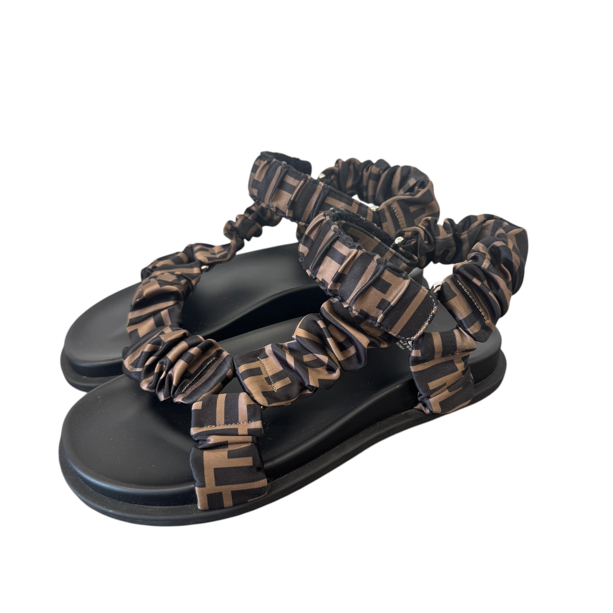 Women's Feel Brown Satin Sandals Brown Size EU 38 / UK 5