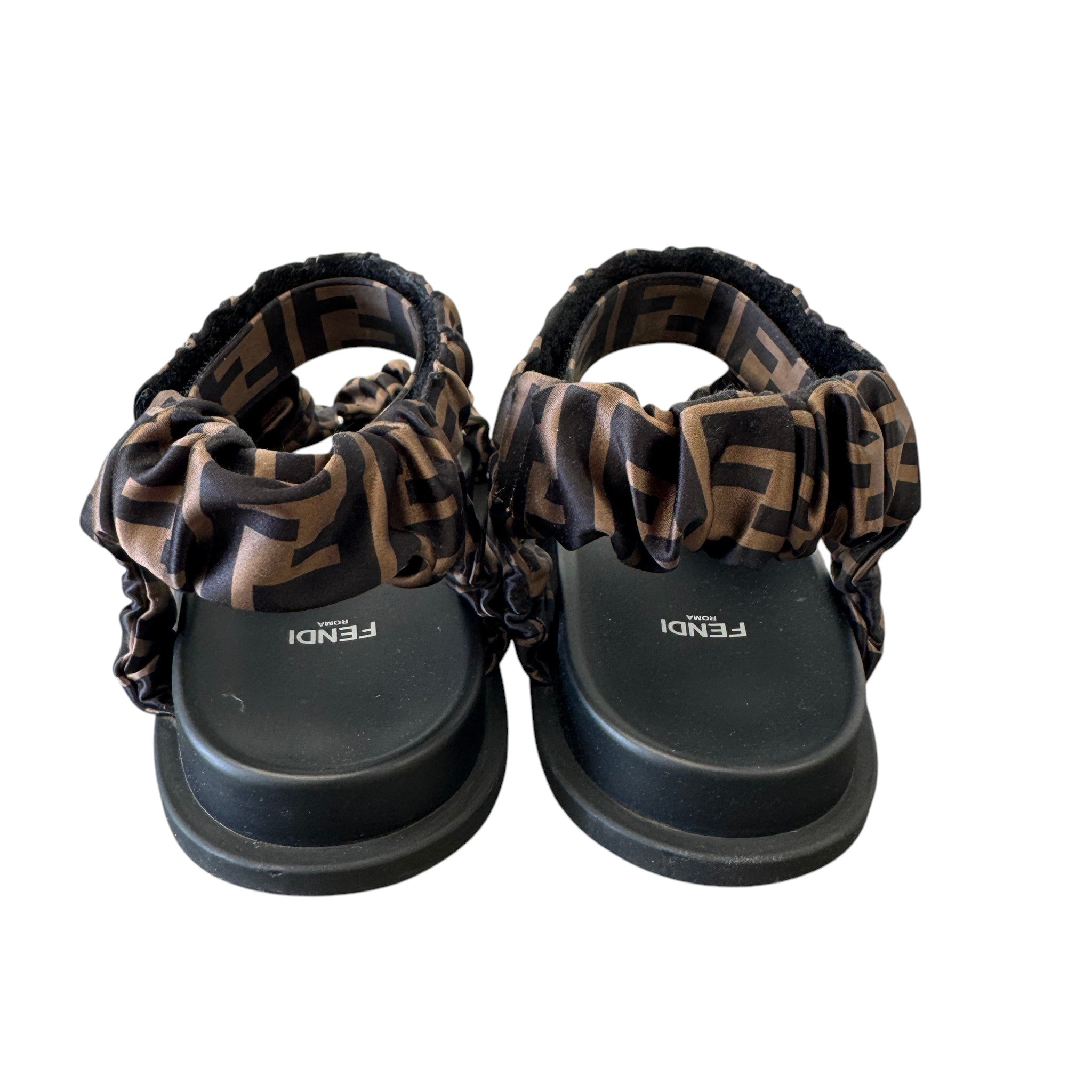 Women's Feel Brown Satin Sandals Brown Size EU 38 / UK 5