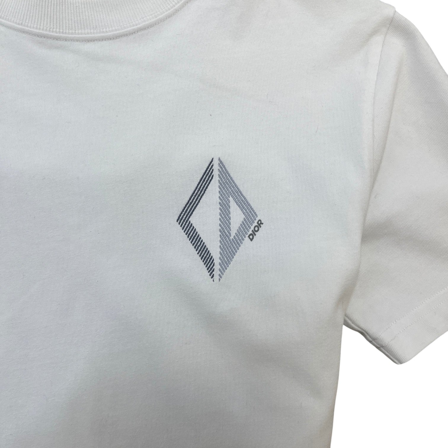 Men's Embroidered Logo T-Shirt White Size XXS