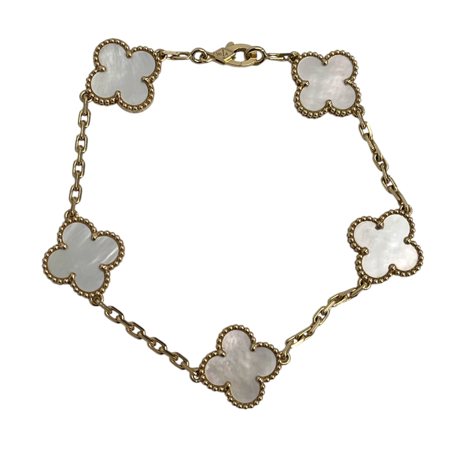 Men's Vintage Alhambra 18 Ct Gold And Mother-Of-Pearl Bracelet Gold