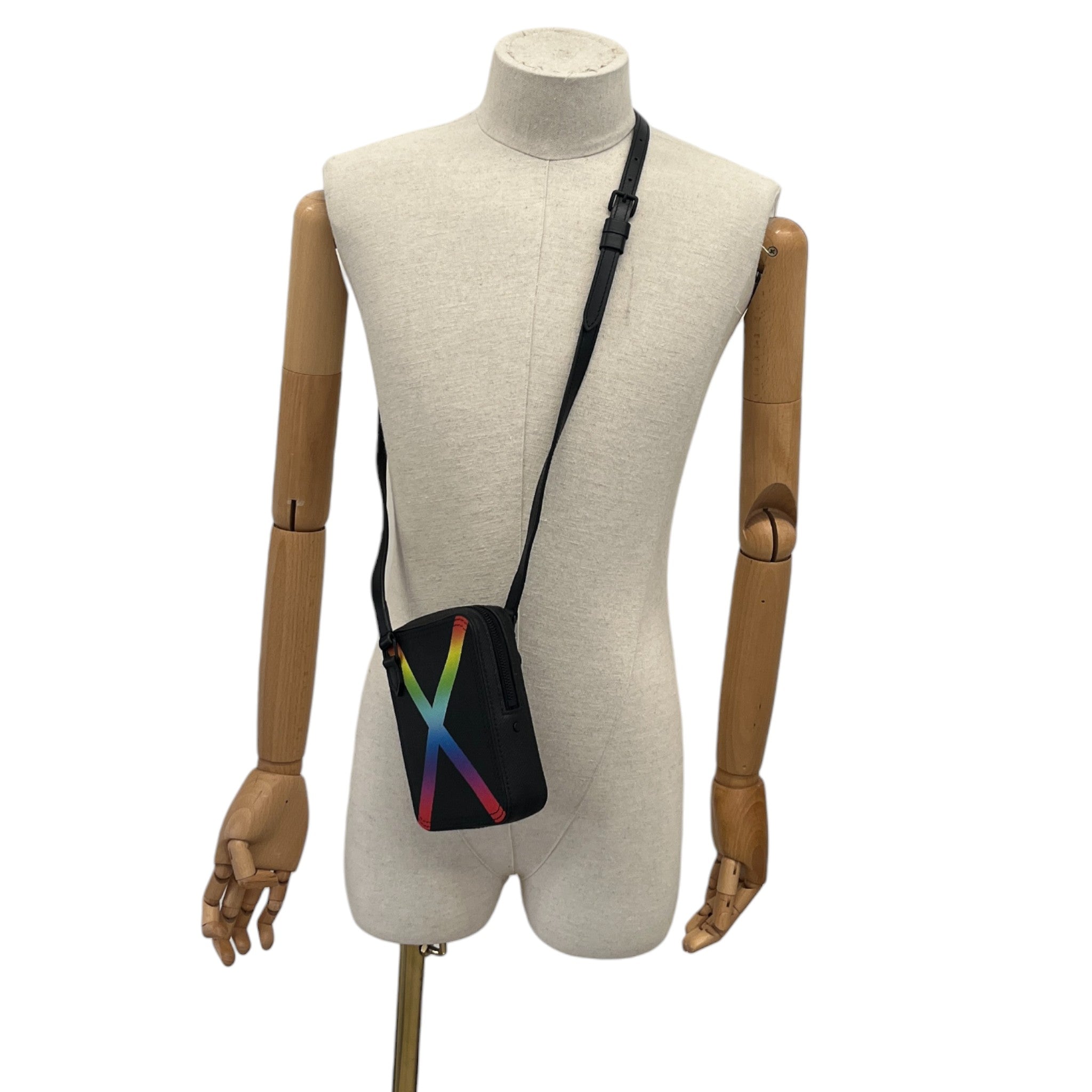 Men's Danube Rainbow Messenger Bag Black