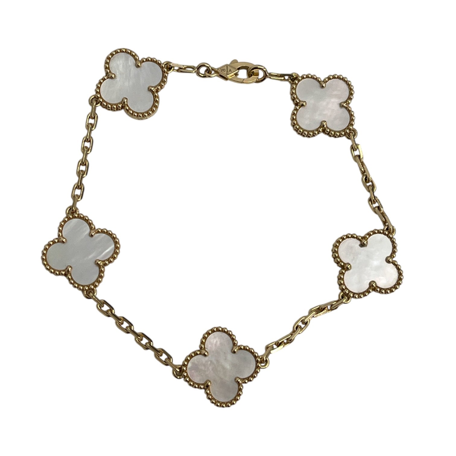 Men's Vintage Alhambra 18 Ct Gold And Mother-Of-Pearl Bracelet Gold