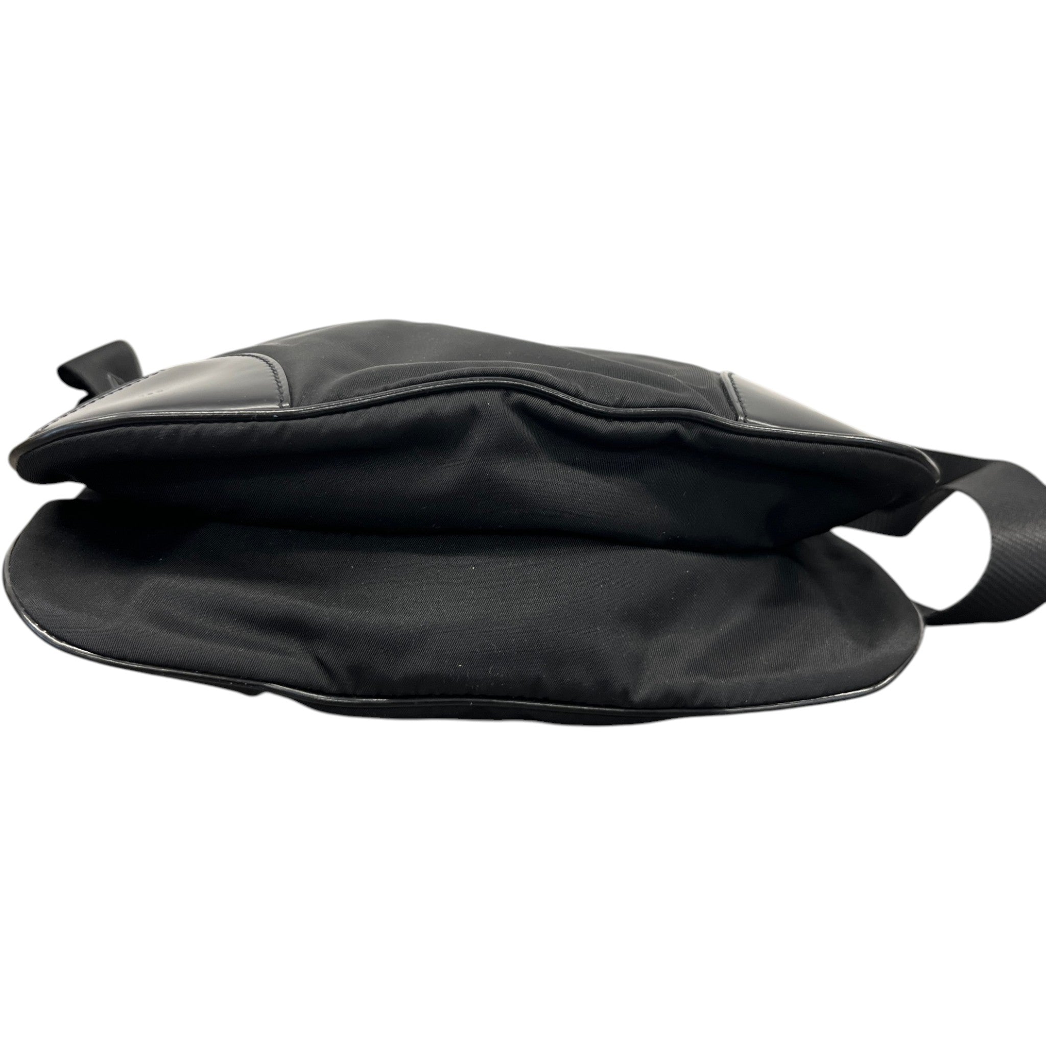 Women's Vitello Trimmed Tessuto Crossbody Bag Black