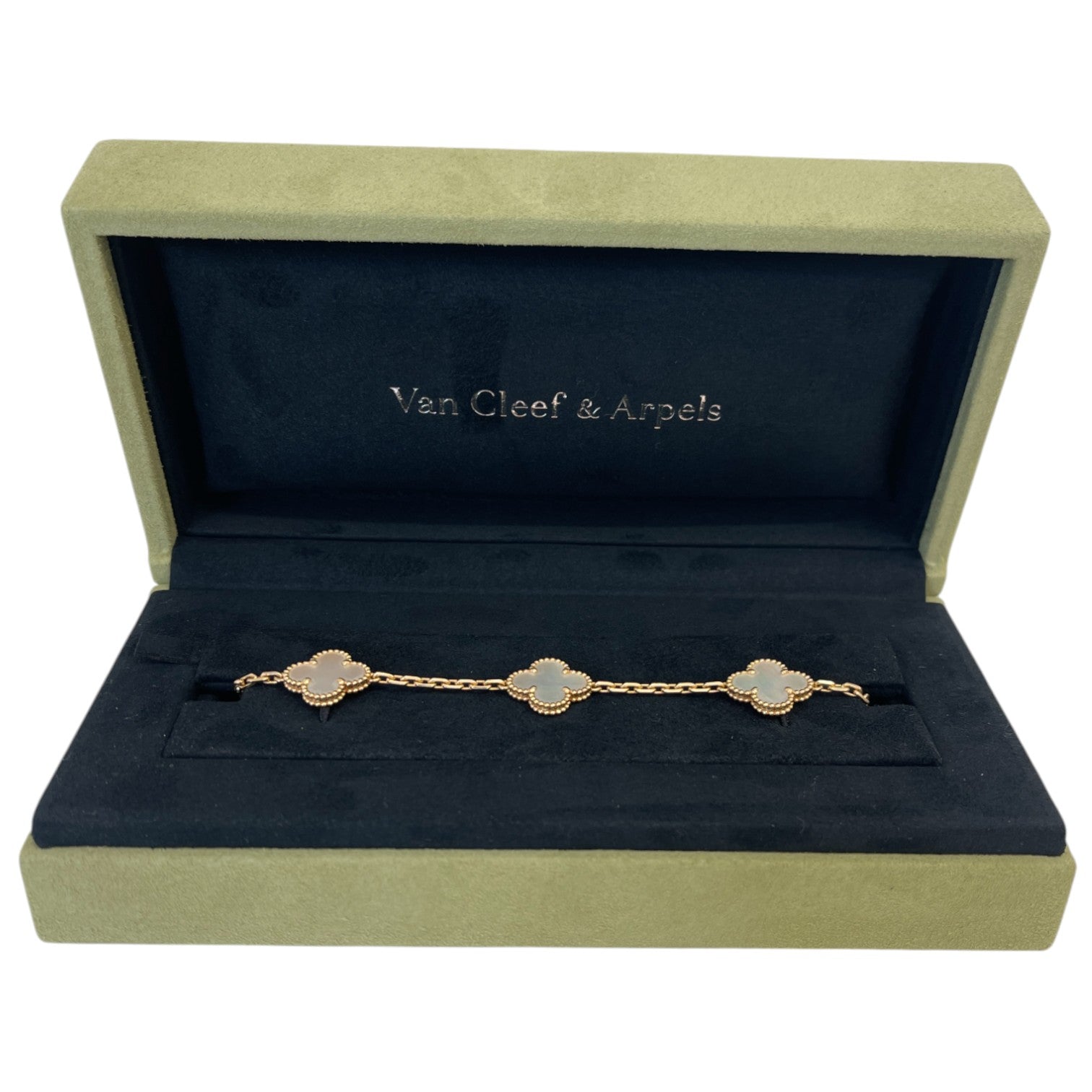 Men's Vintage Alhambra 18 Ct Gold And Mother-Of-Pearl Bracelet Gold