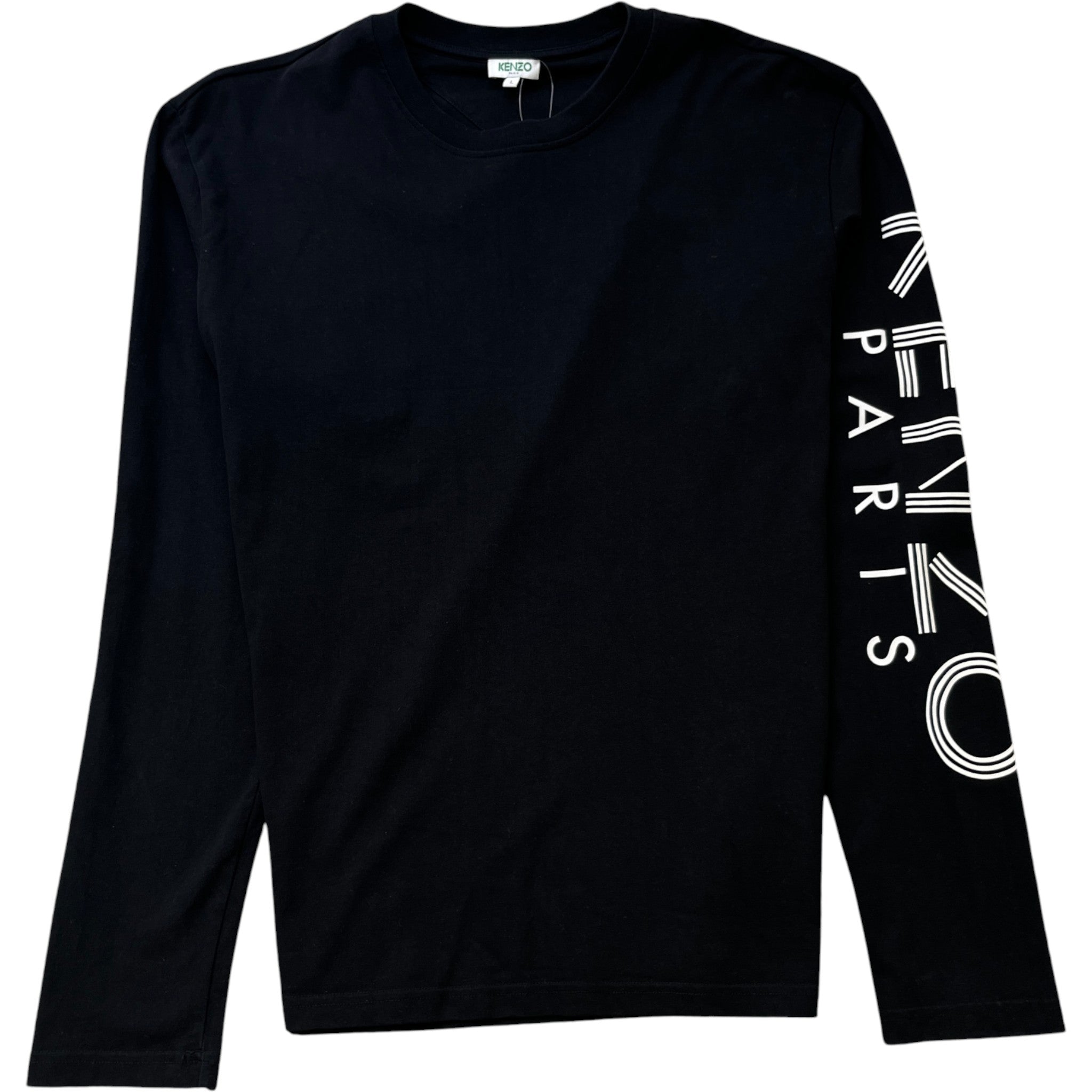 Men's Logo Print Long Sleeve T-Shirt Black Size L