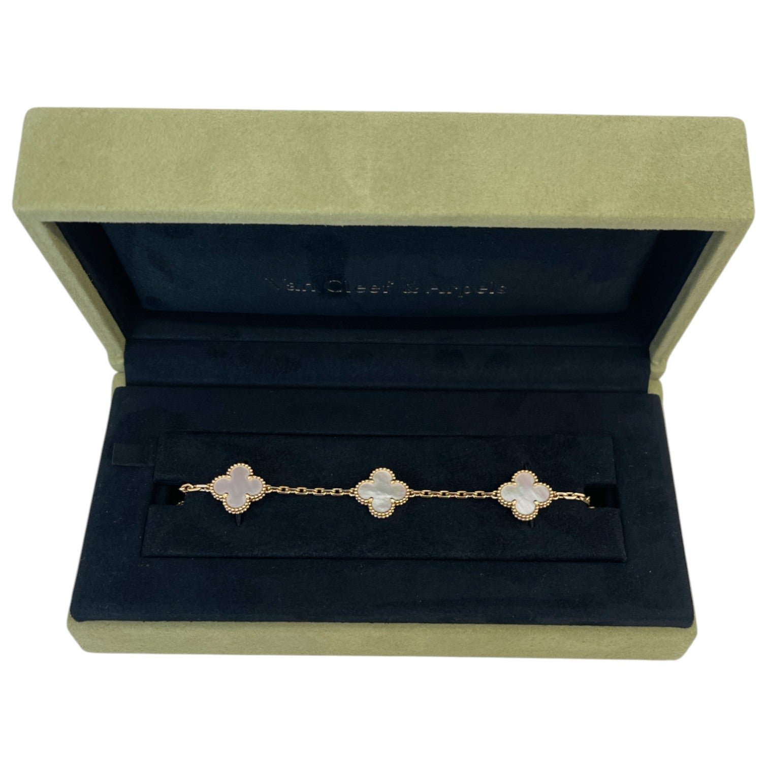 Men's Vintage Alhambra 18 Ct Gold And Mother-Of-Pearl Bracelet Gold