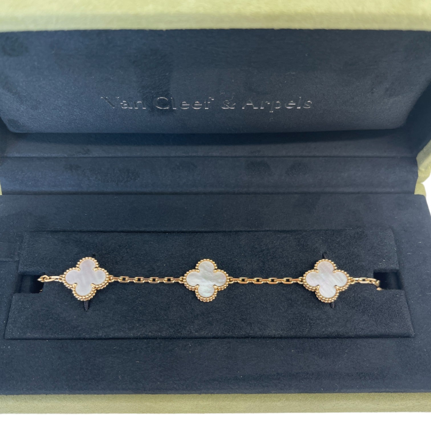 Men's Vintage Alhambra 18 Ct Gold And Mother-Of-Pearl Bracelet Gold