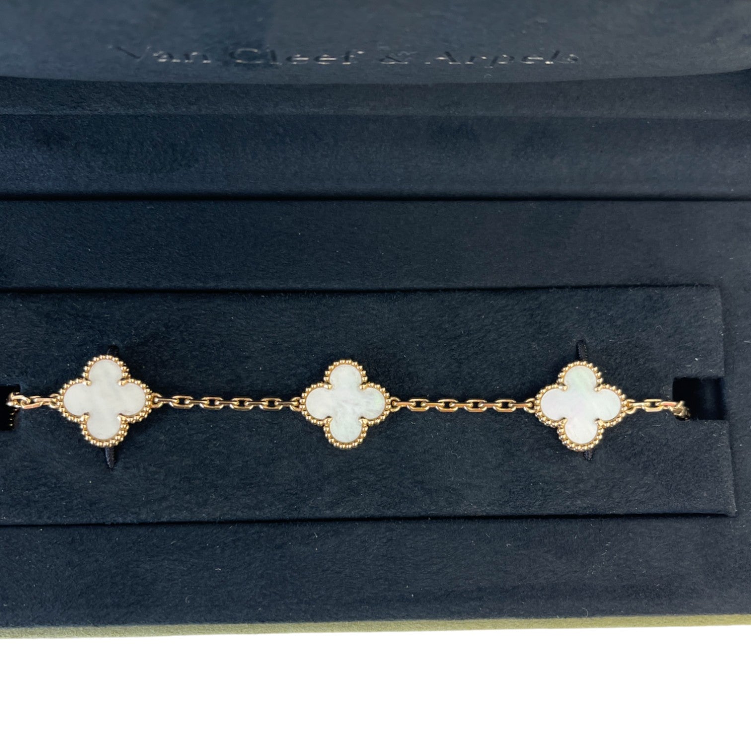 Men's Vintage Alhambra 18 Ct Gold And Mother-Of-Pearl Bracelet Gold