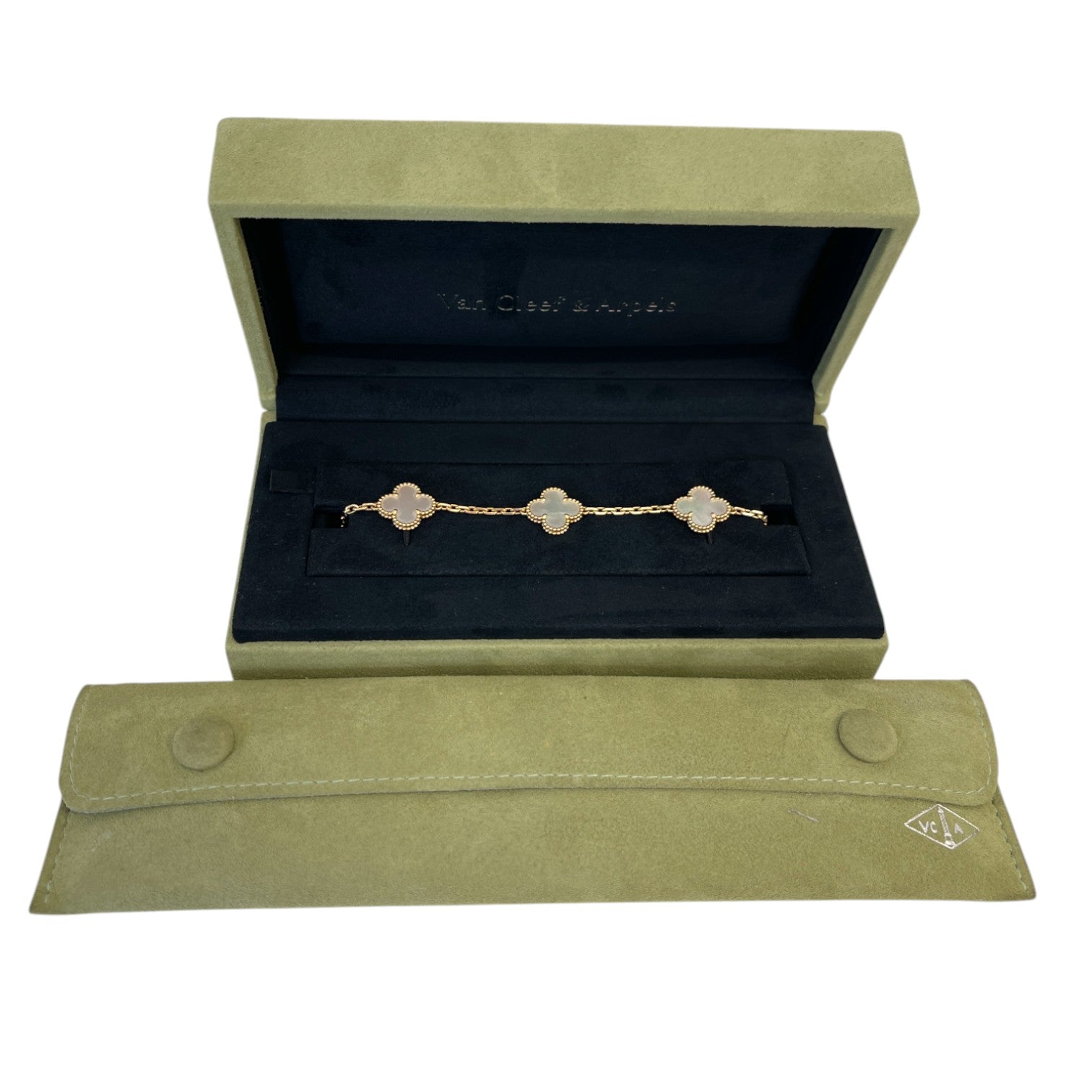 Men's Vintage Alhambra 18 Ct Gold And Mother-Of-Pearl Bracelet Gold