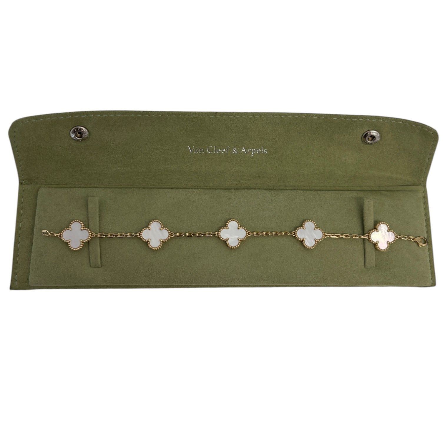 Men's Vintage Alhambra 18 Ct Gold And Mother-Of-Pearl Bracelet Gold