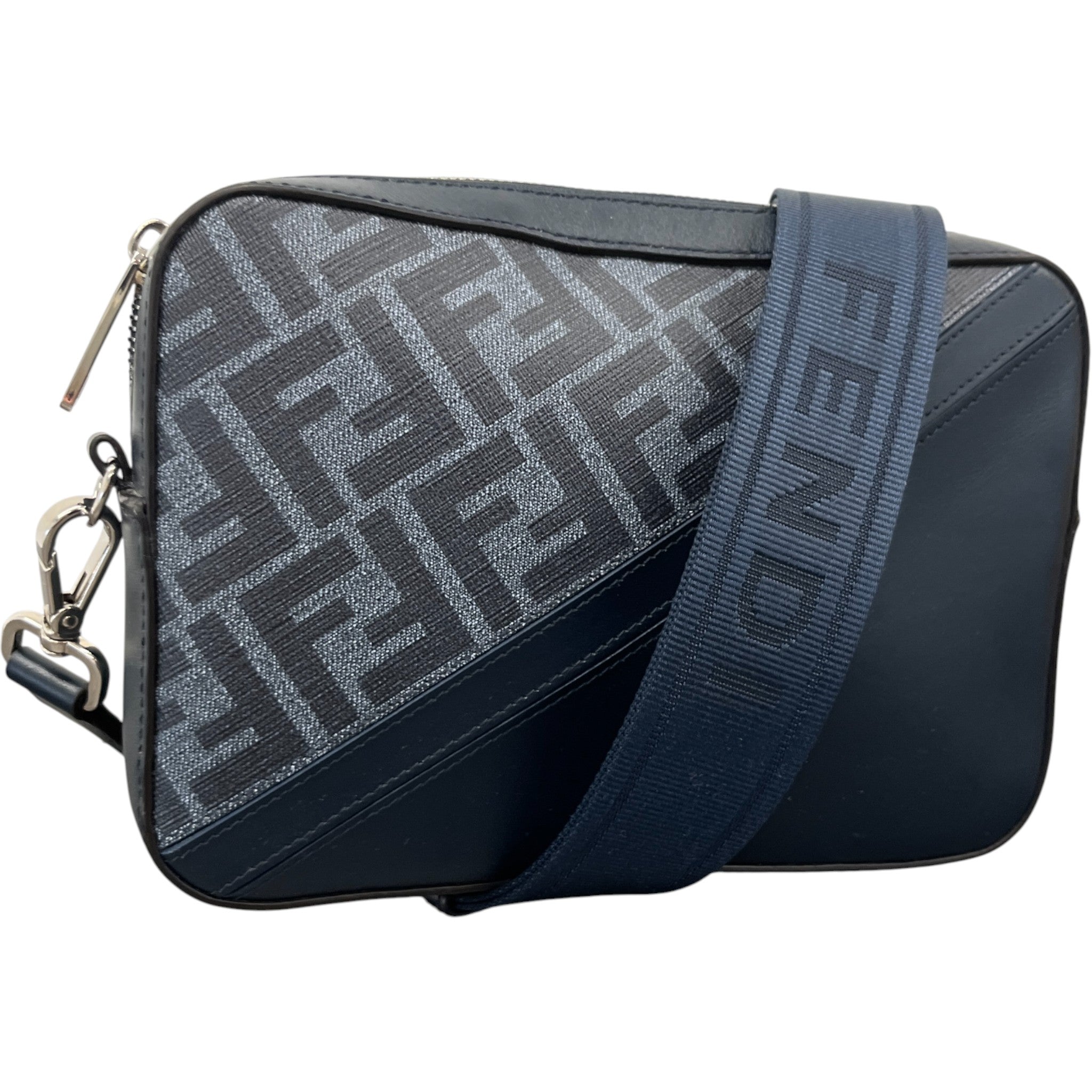 Men's Ff Monogram Messenger Bag Navy