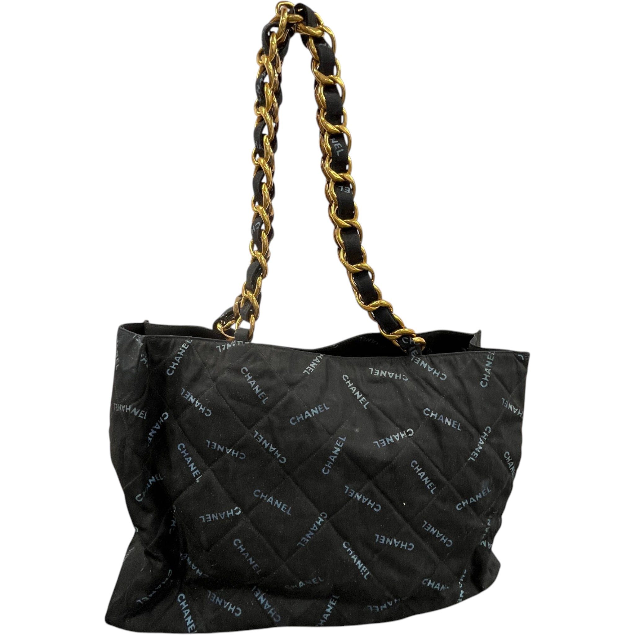 Women's Logo Chain Tote Bag Black