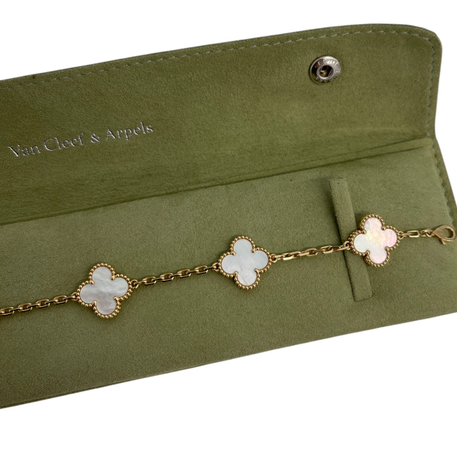 Men's Vintage Alhambra 18 Ct Gold And Mother-Of-Pearl Bracelet Gold