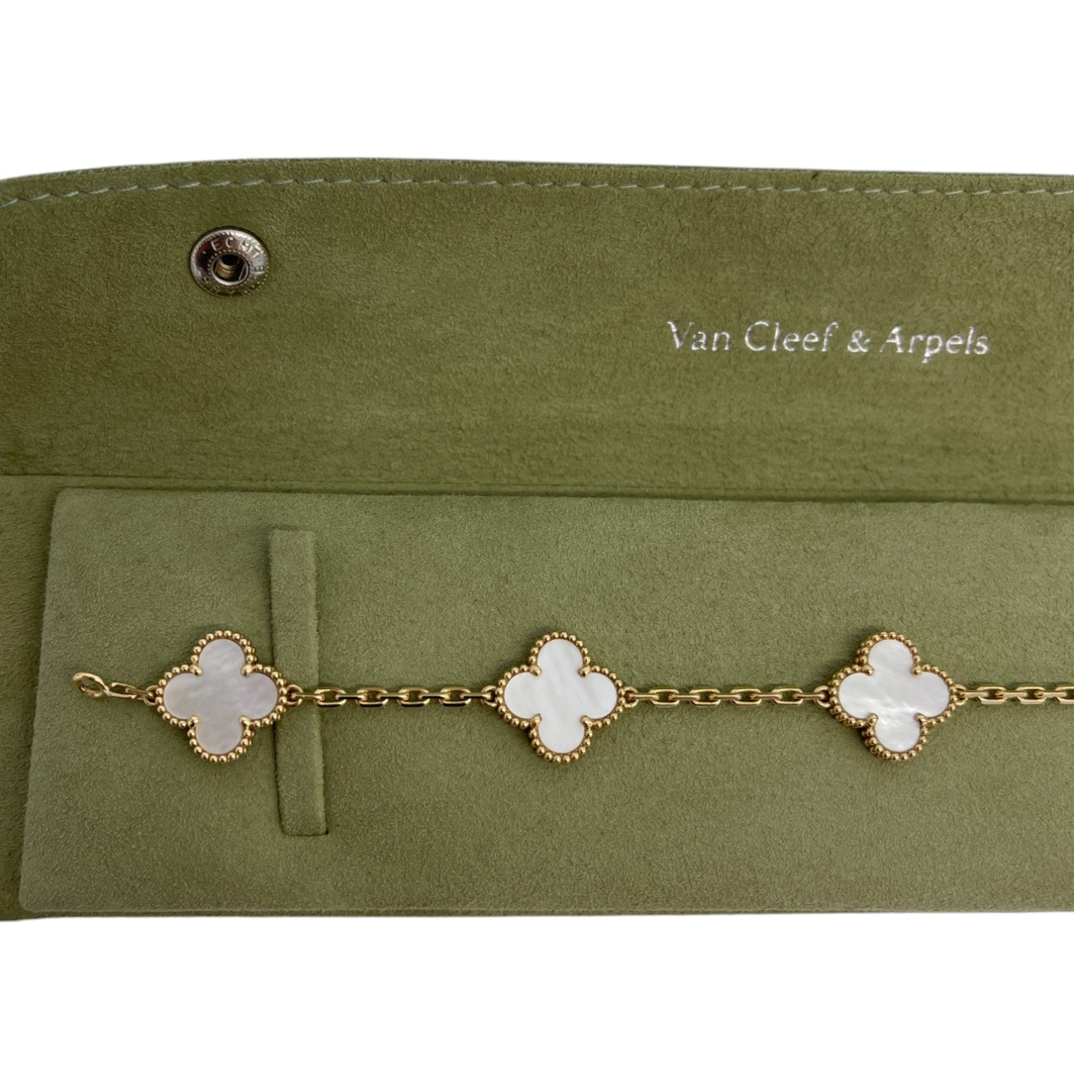 Men's Vintage Alhambra 18 Ct Gold And Mother-Of-Pearl Bracelet Gold