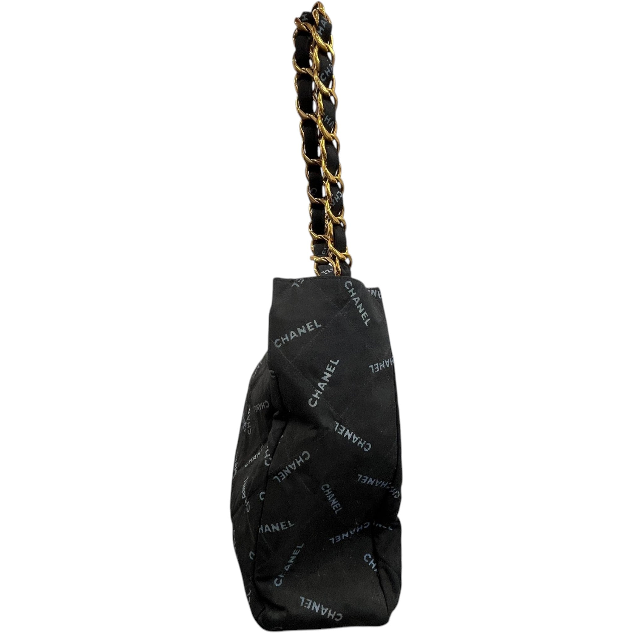 Women's Logo Chain Tote Bag Black