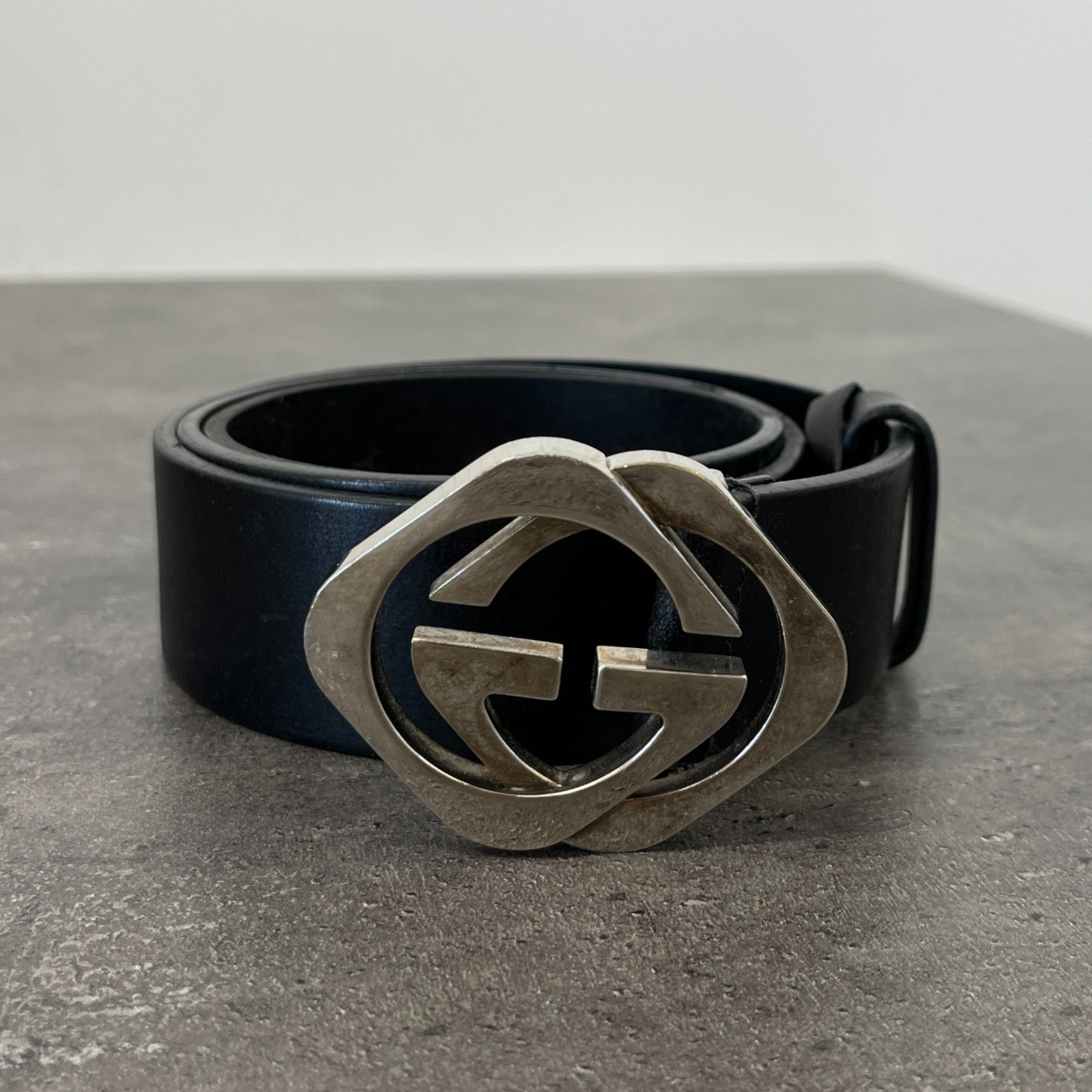 Women's Interlocking G Belt Black Size Waist 30"