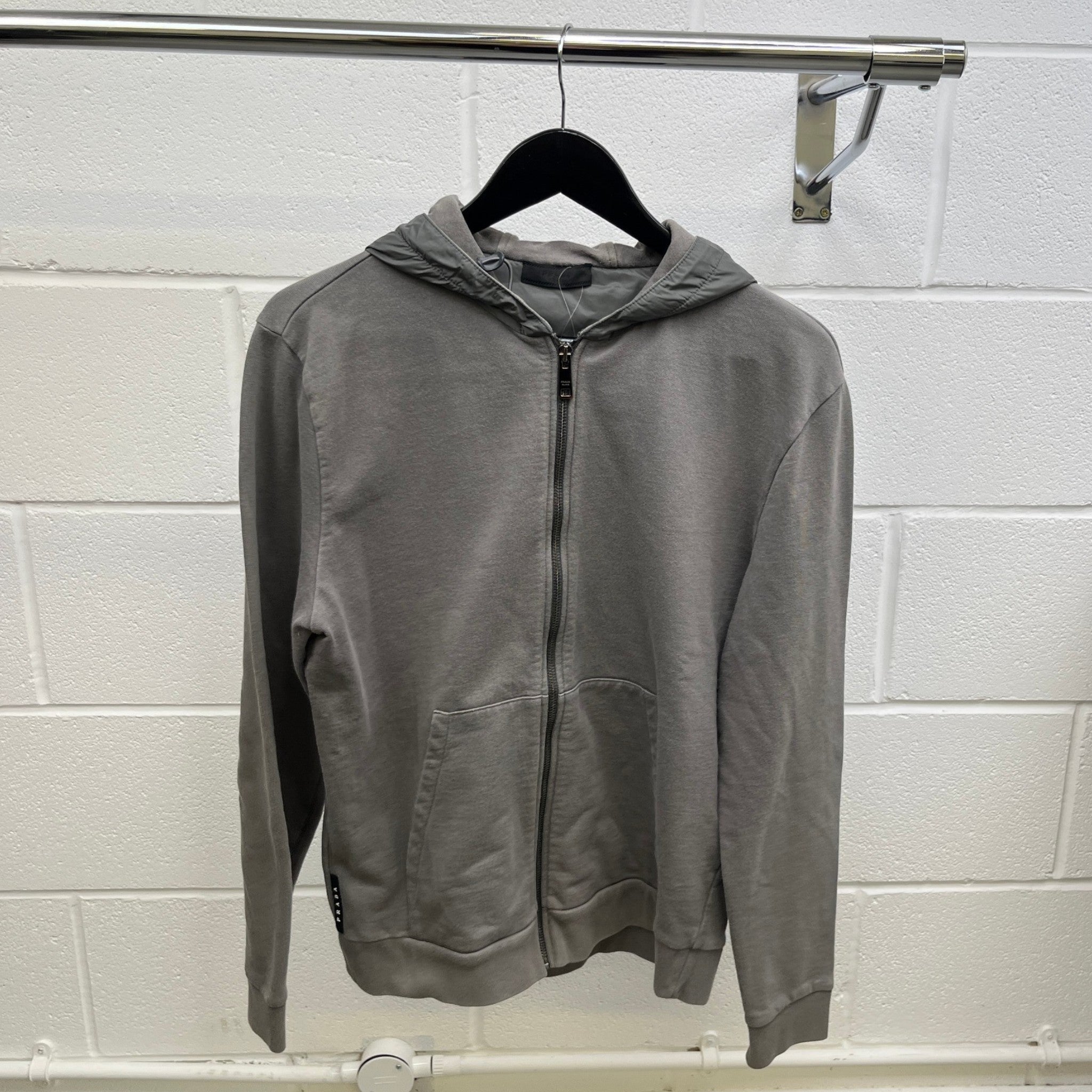 Men's Rubber Logo Hoodie Grey Size M