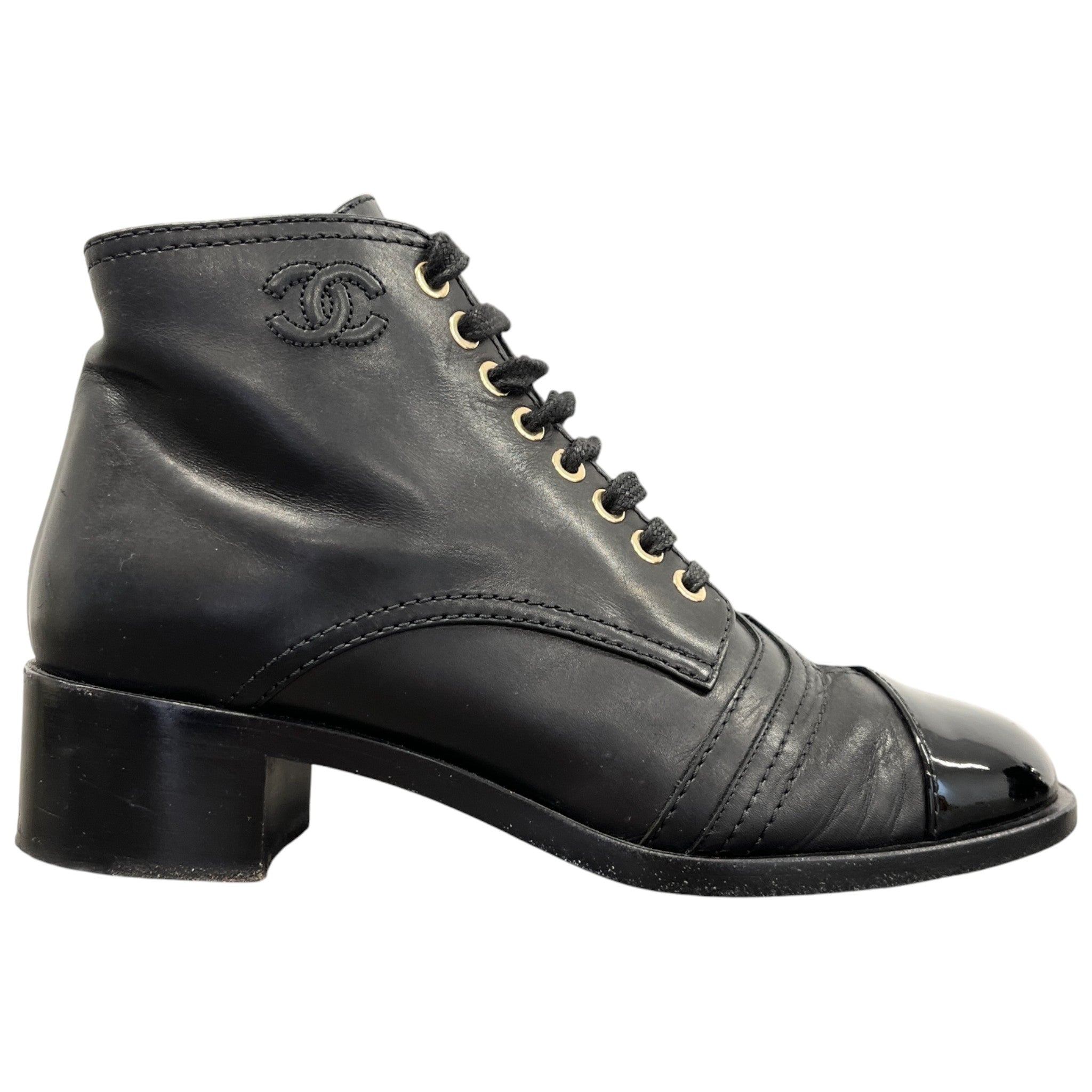 Women's Cc Lace Up Cap Ankle Boots Black Size EU 37.5 / UK 4.5