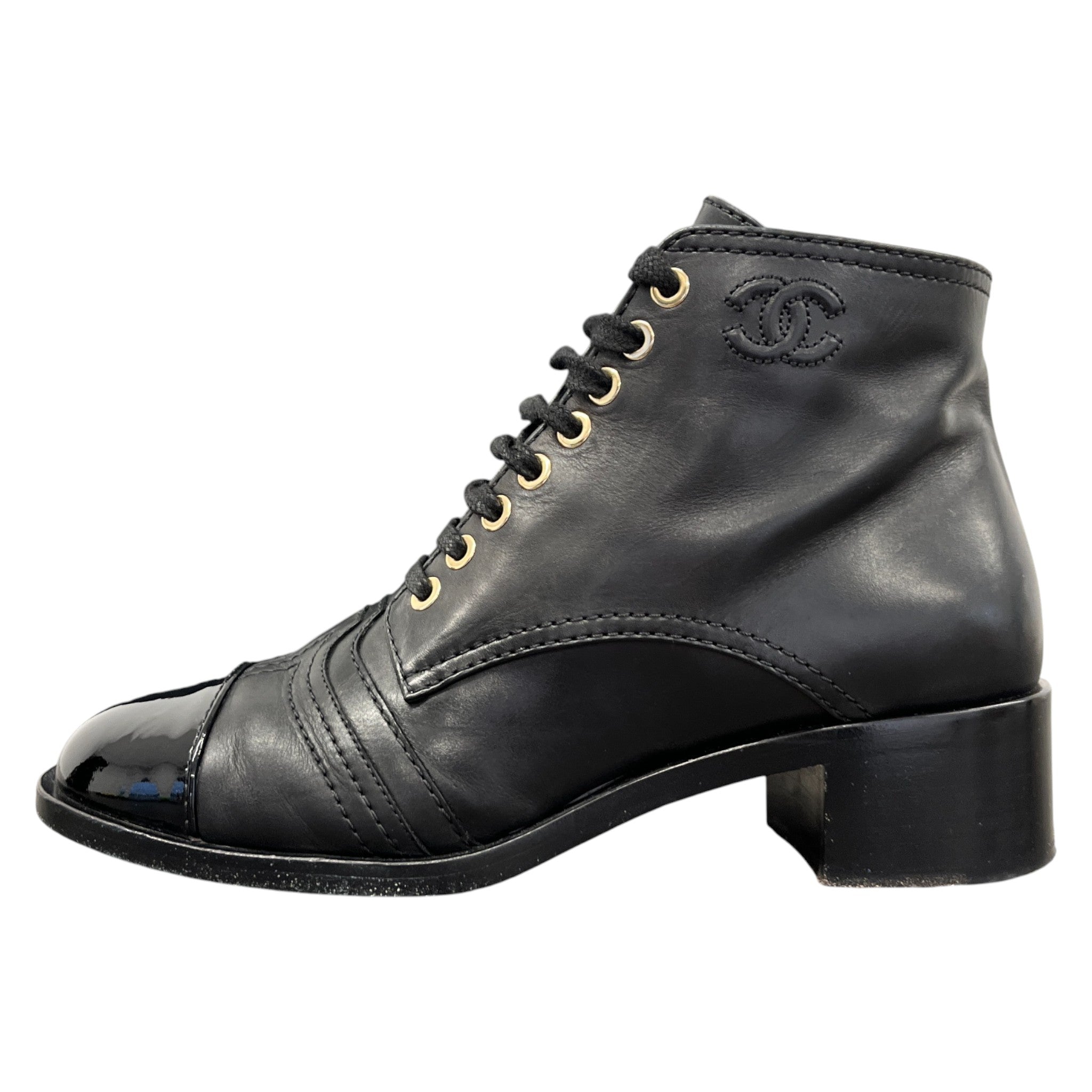 Women's Cc Lace Up Cap Ankle Boots Black Size EU 37.5 / UK 4.5